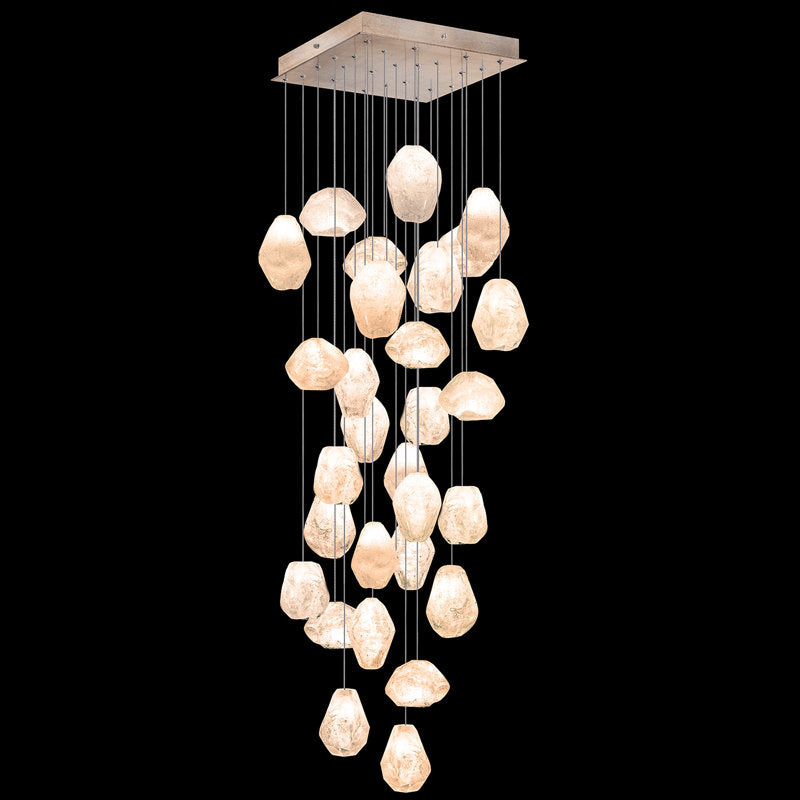 Vitrina Natural Quartz Stone Drop 30-Light Chandelier - Merlin Lamps