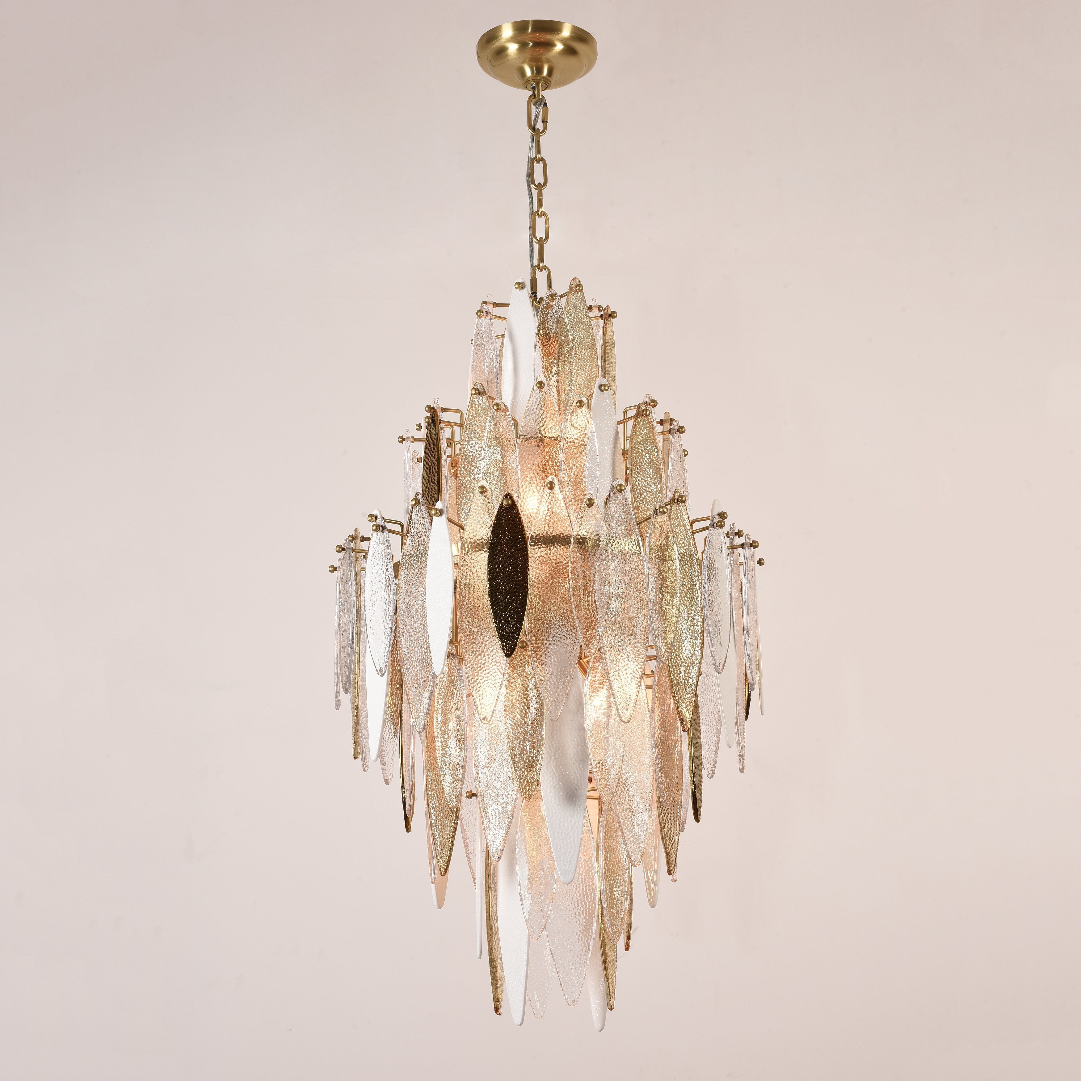 JC Alba Empire Tiered Oval Glass Chandelier