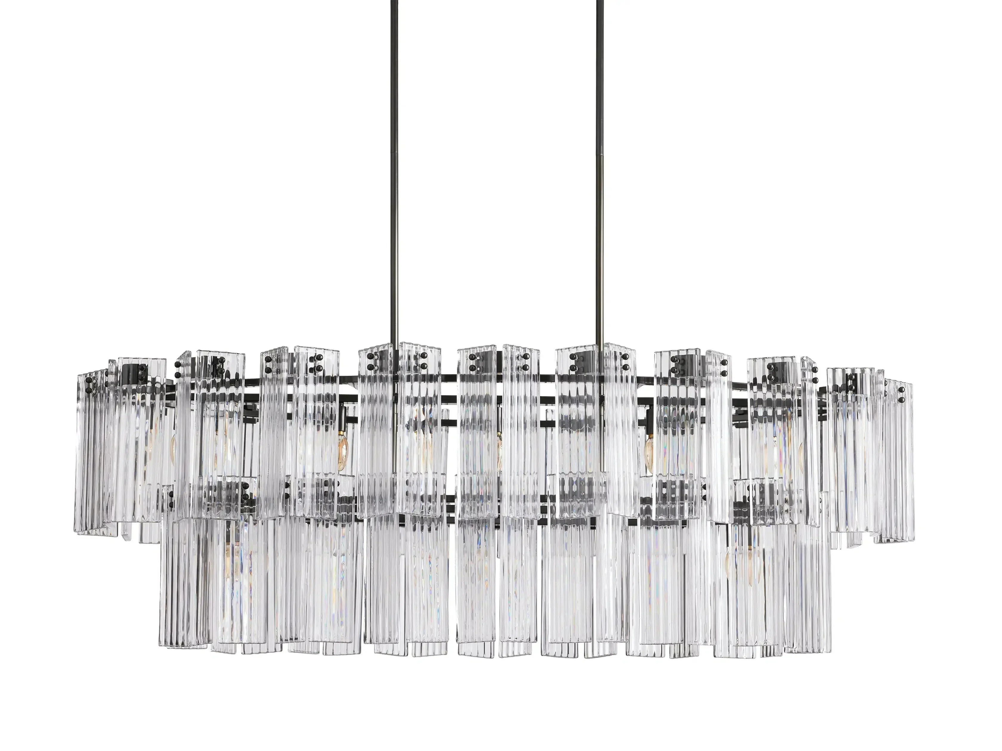 Delsie Oval Art Glass Chandelier 51''63''72''L