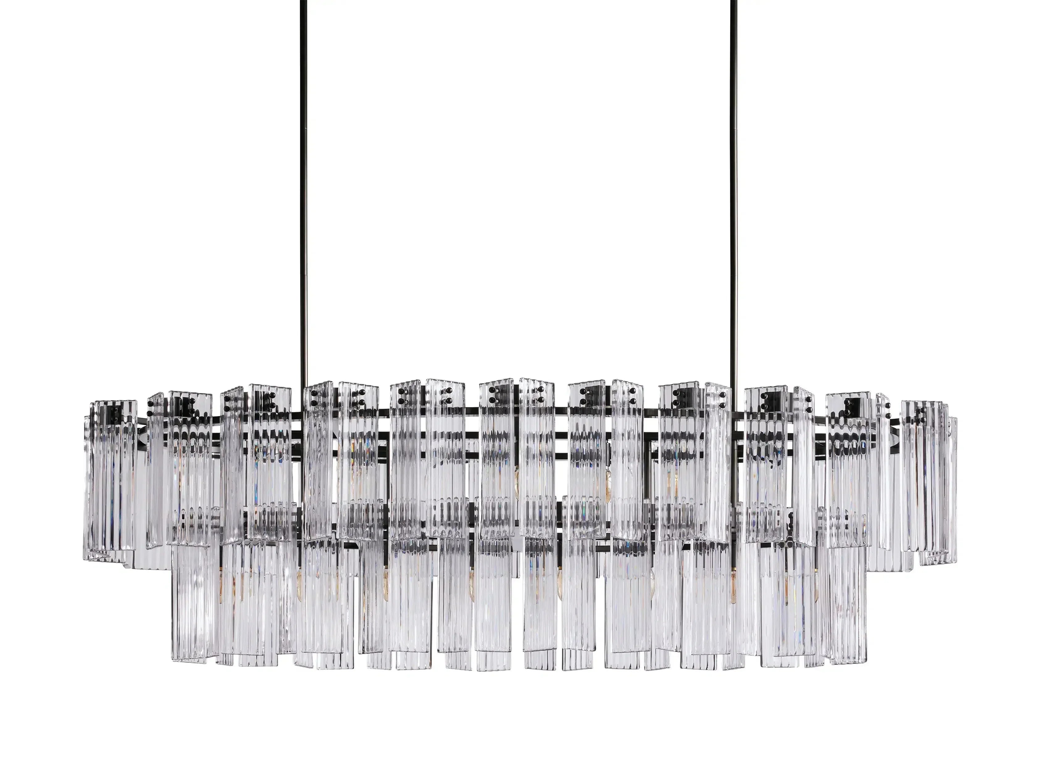 Delsie Oval Art Glass Chandelier 51''63''72''L