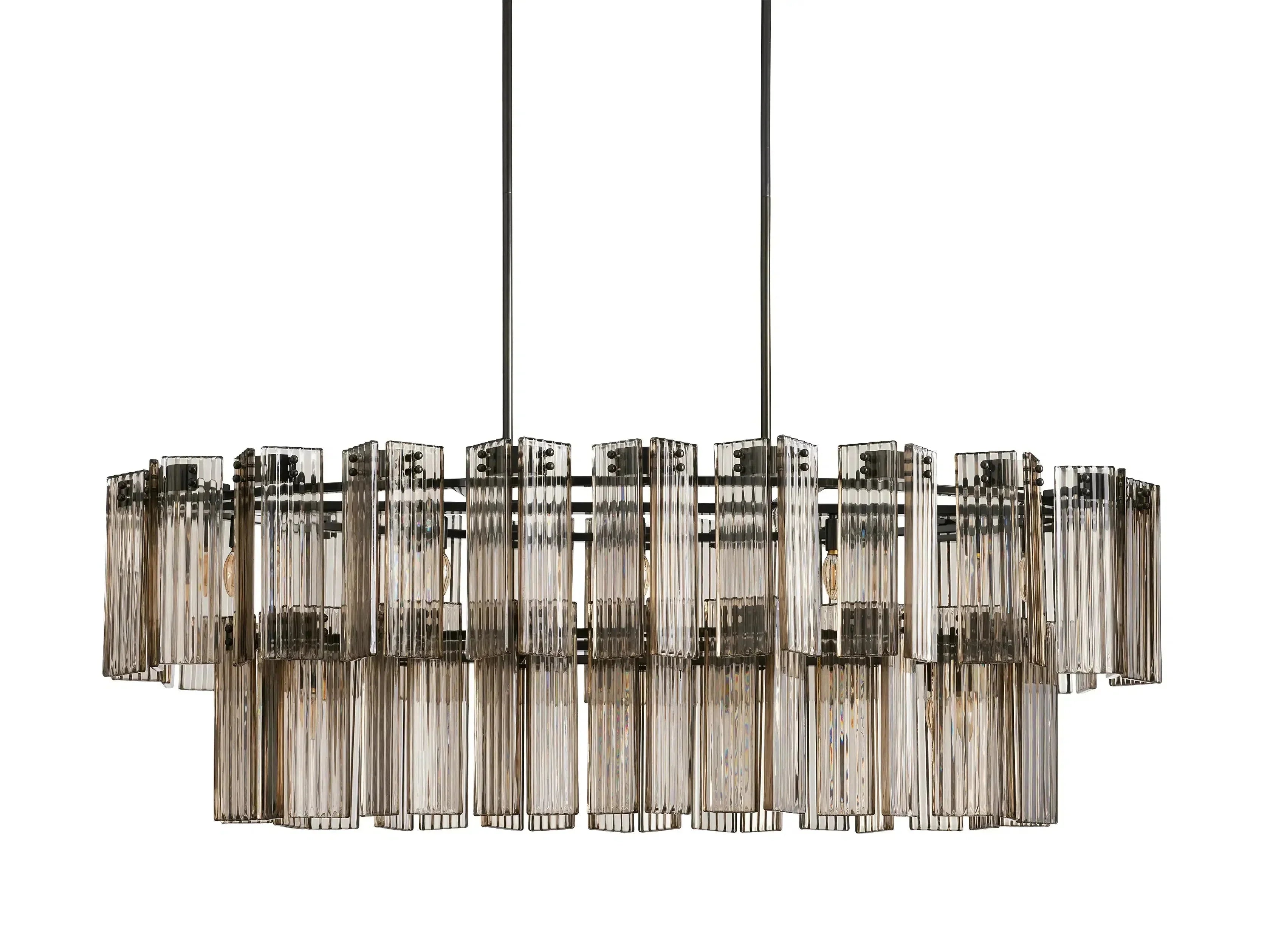 Delsie Oval Art Glass Chandelier 51''63''72''L