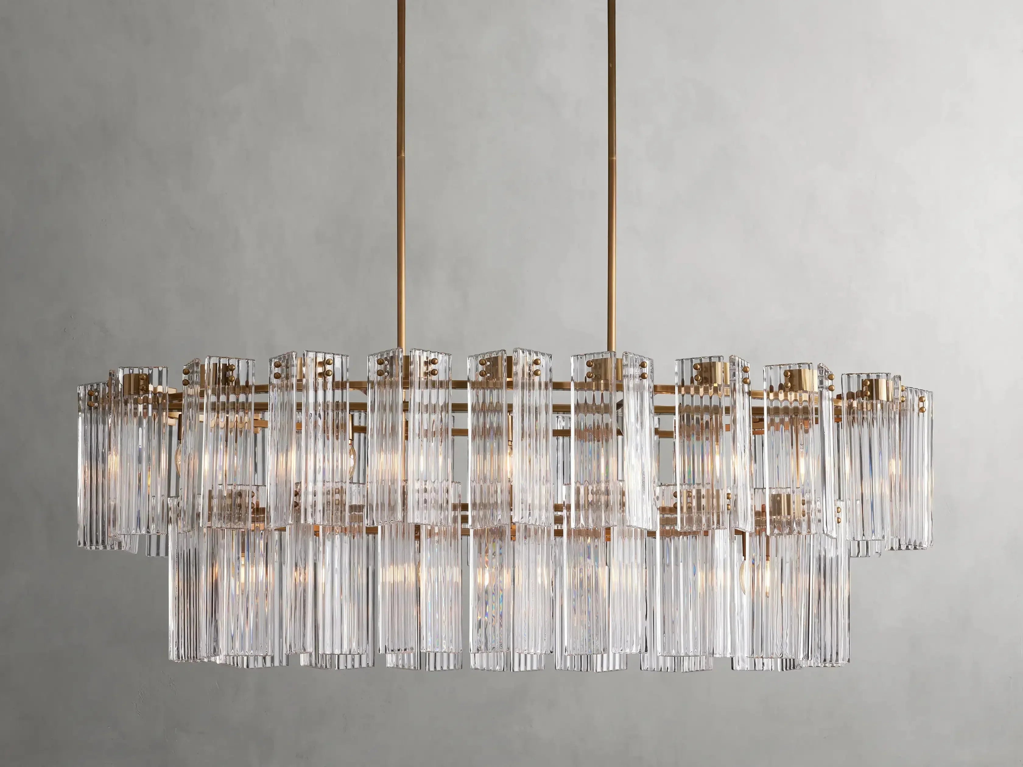 Delsie Oval Art Glass Chandelier 51''63''72''L