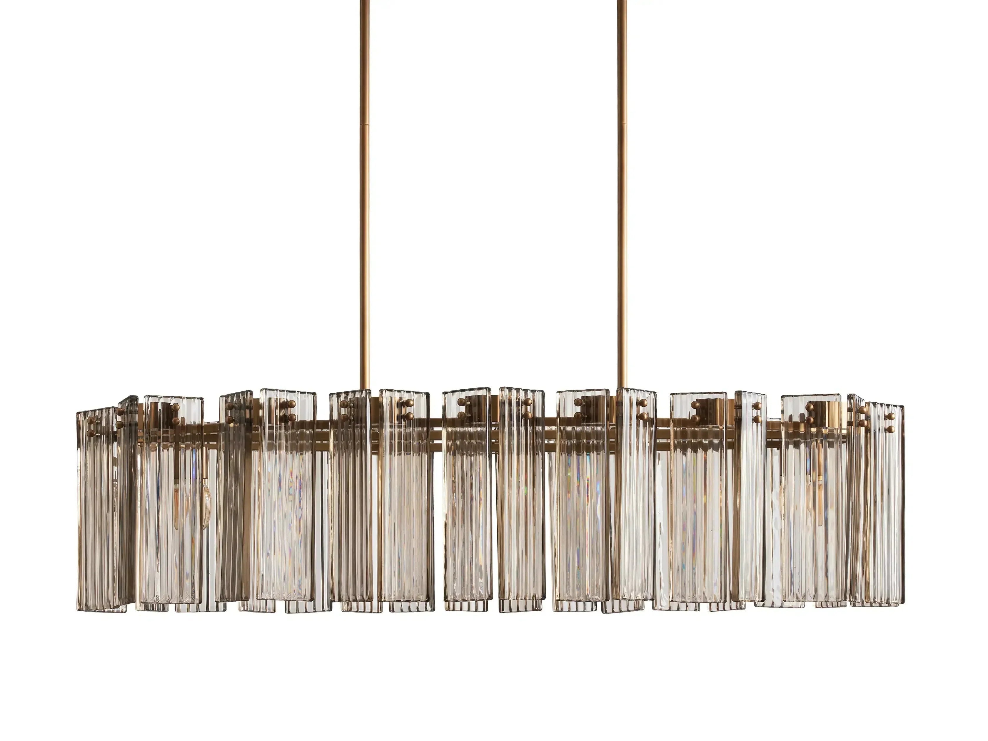 Delsie Oval Art Glass Chandelier 51''63''72''L