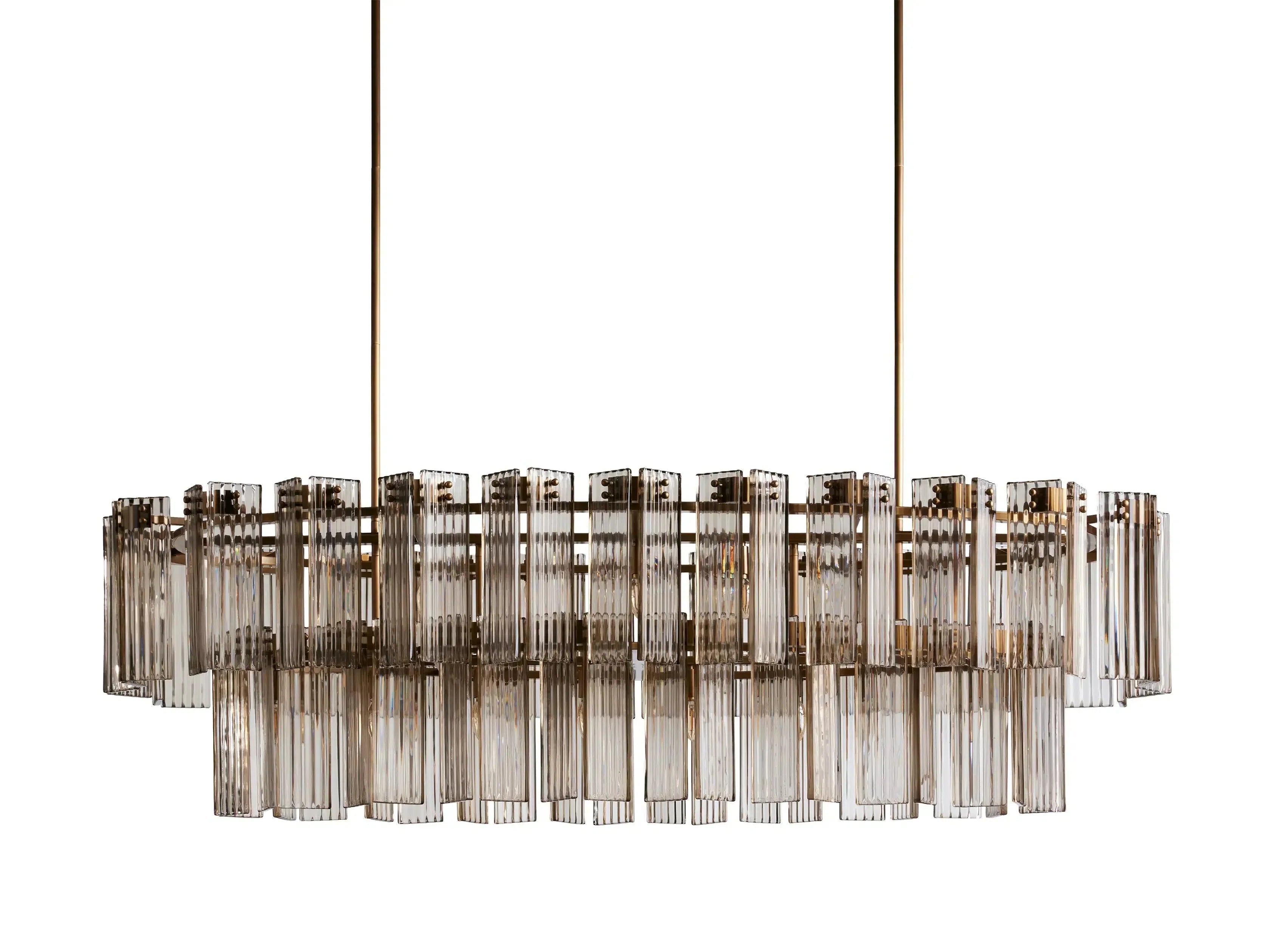 Delsie Oval Art Glass Chandelier 51''63''72''L