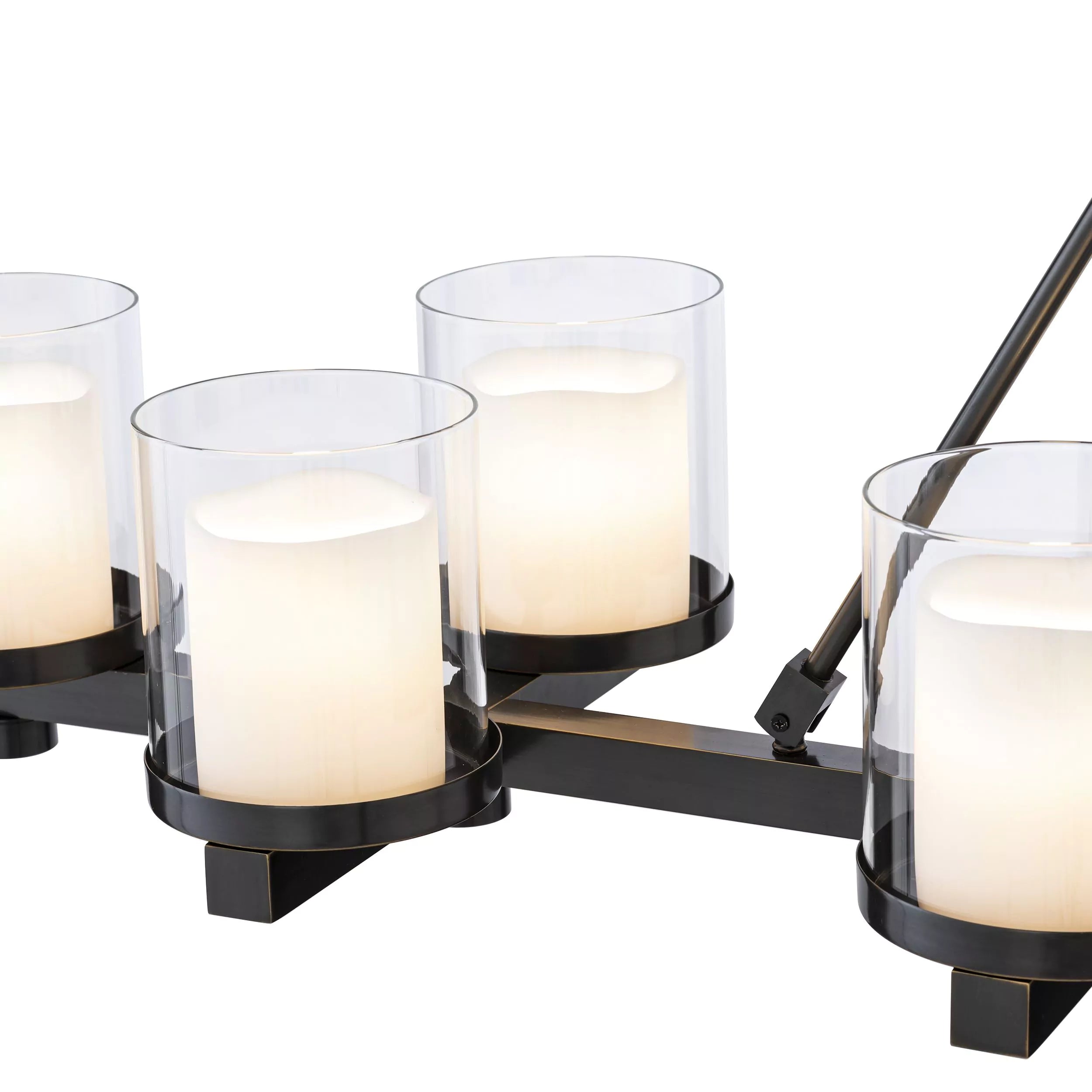Sublime Modern Brass Chandelier (Antique Brass/Bronze Finish/Clear Glass)