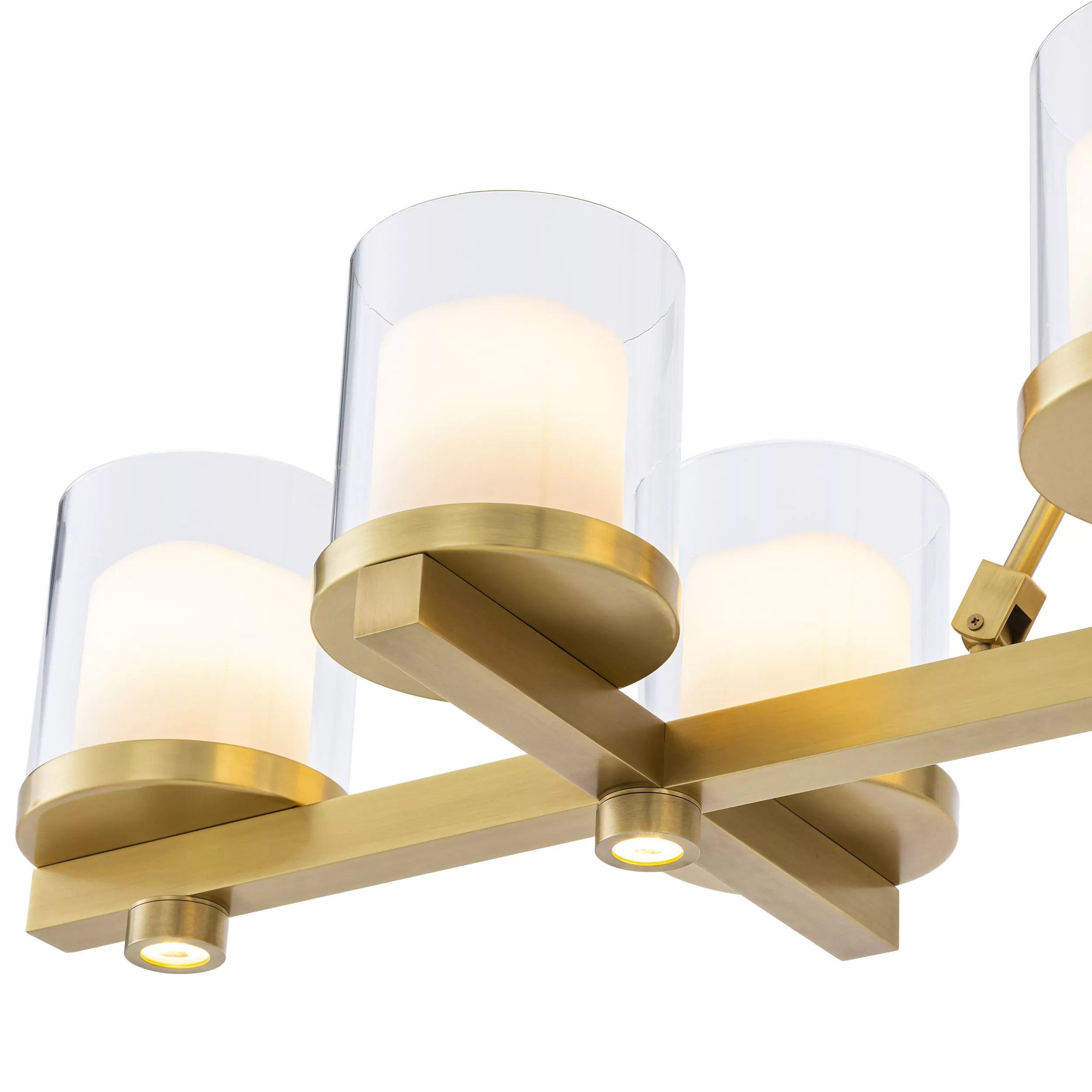 Sublime Modern Brass Chandelier (Antique Brass/Bronze Finish/Clear Glass)