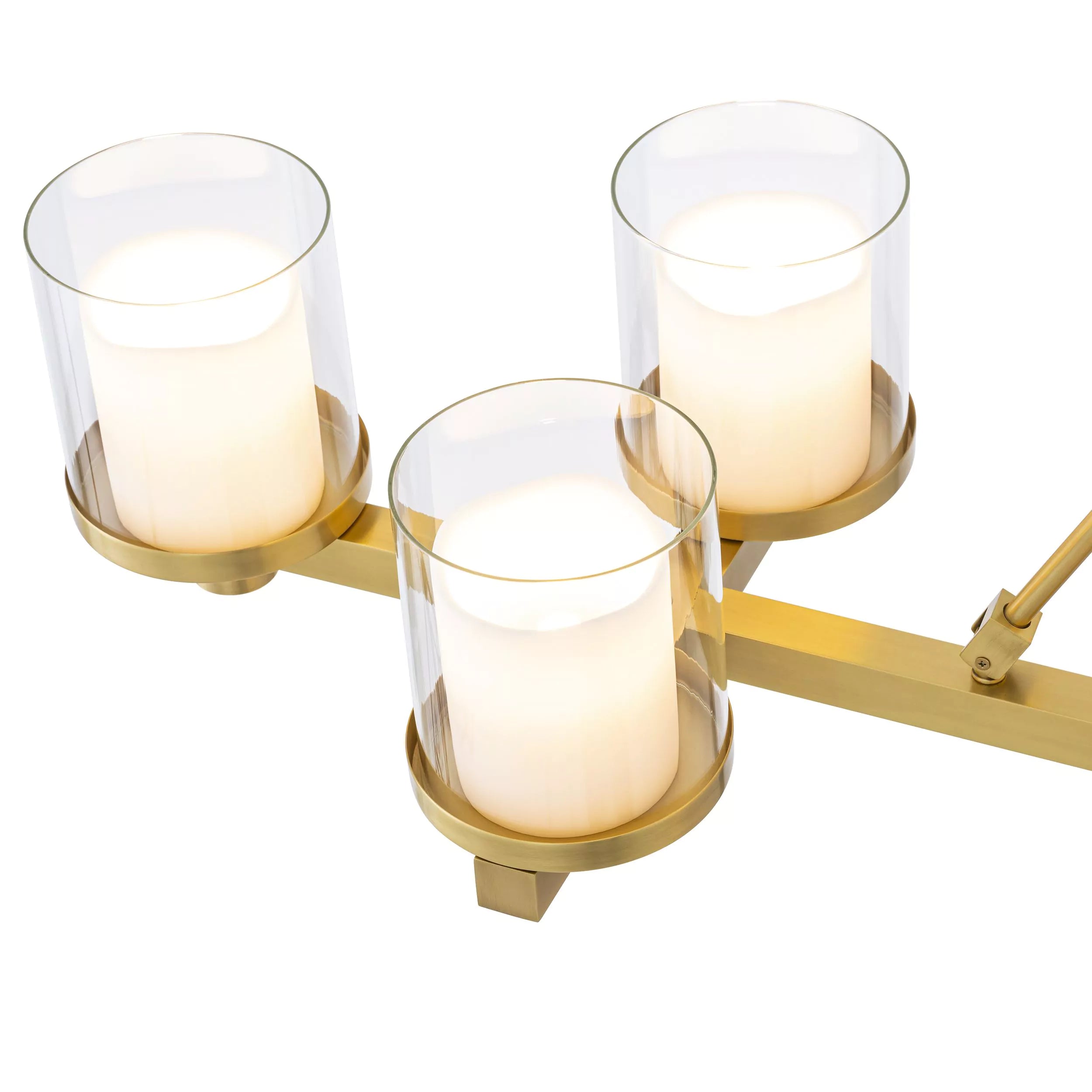 Sublime Modern Brass Chandelier (Antique Brass/Bronze Finish/Clear Glass)