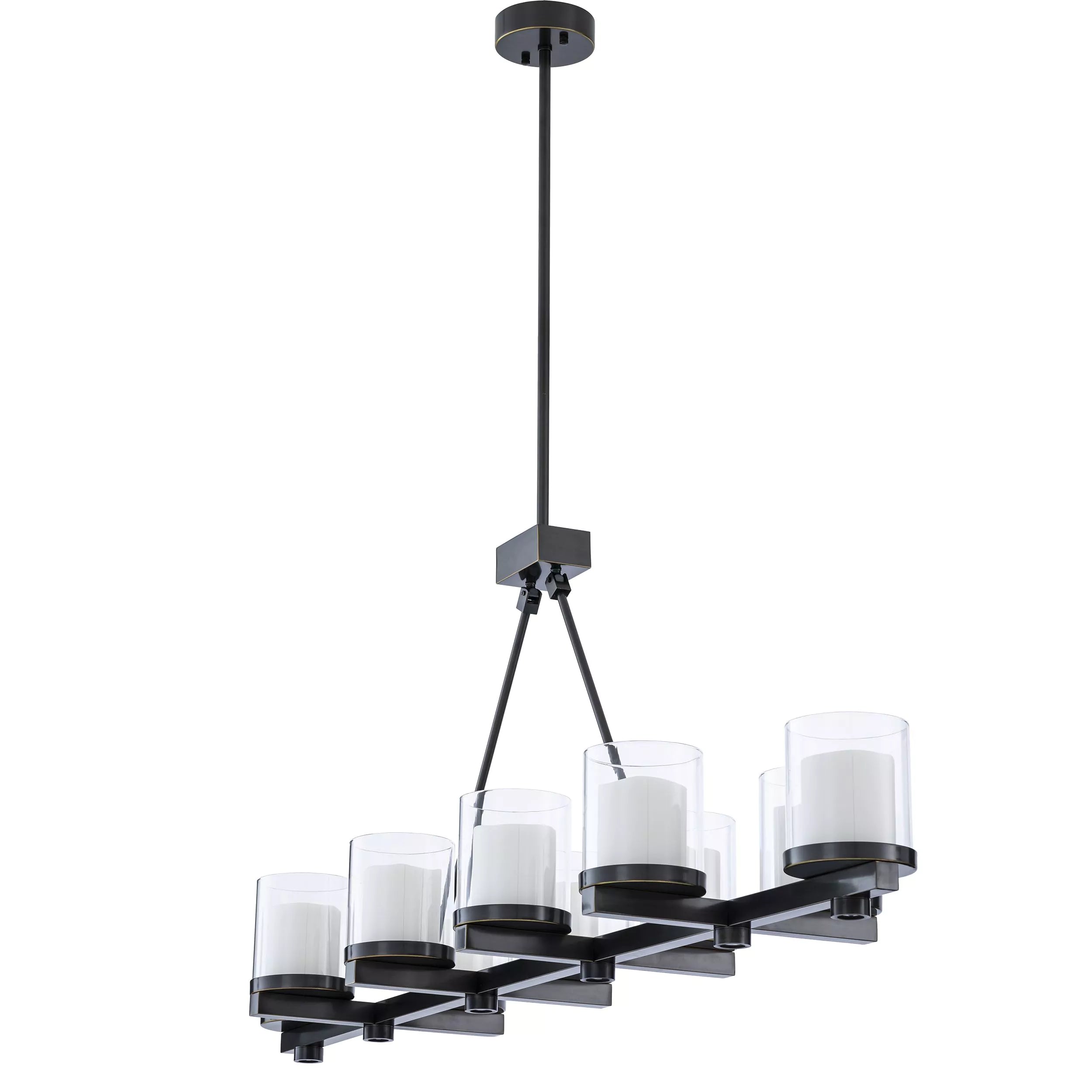 Sublime Modern Brass Chandelier (Antique Brass/Bronze Finish/Clear Glass)