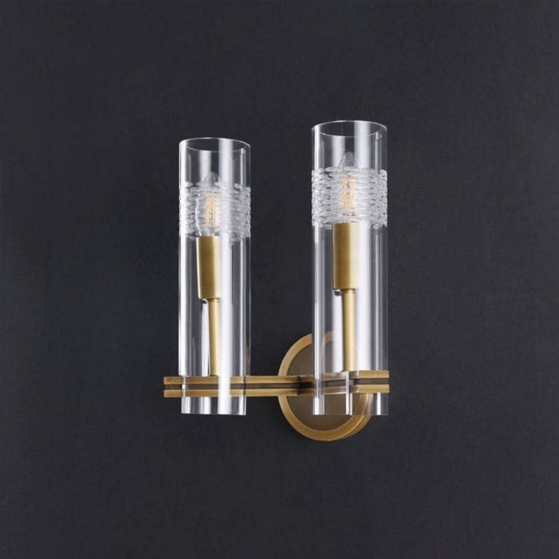JC Kaleidoscope Double Head Wall Sconce, Brass