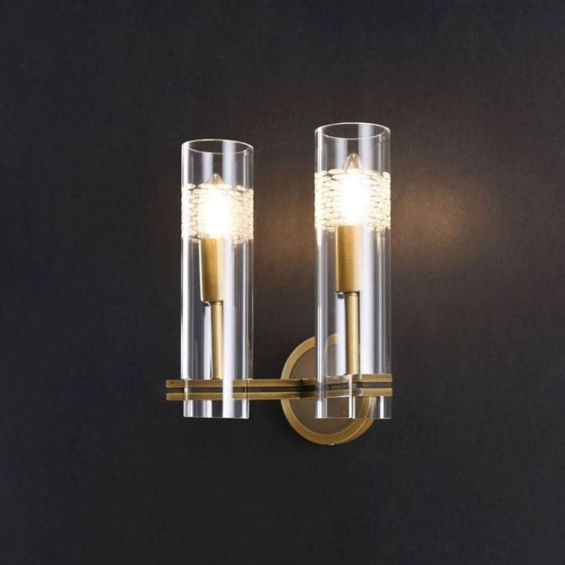 JC Kaleidoscope Double Head Wall Sconce, Brass