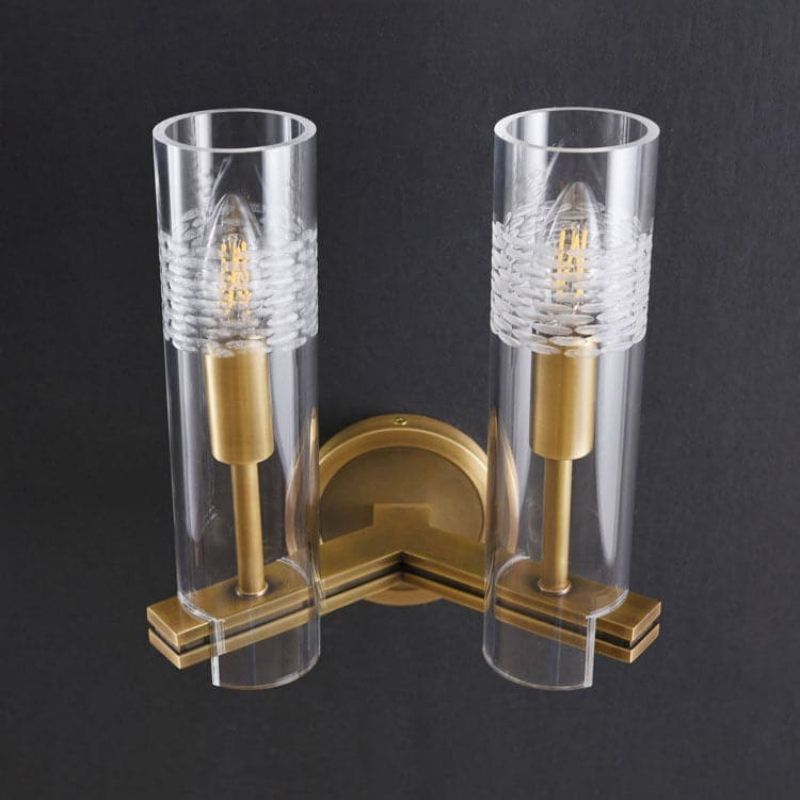 JC Kaleidoscope Double Head Wall Sconce, Brass