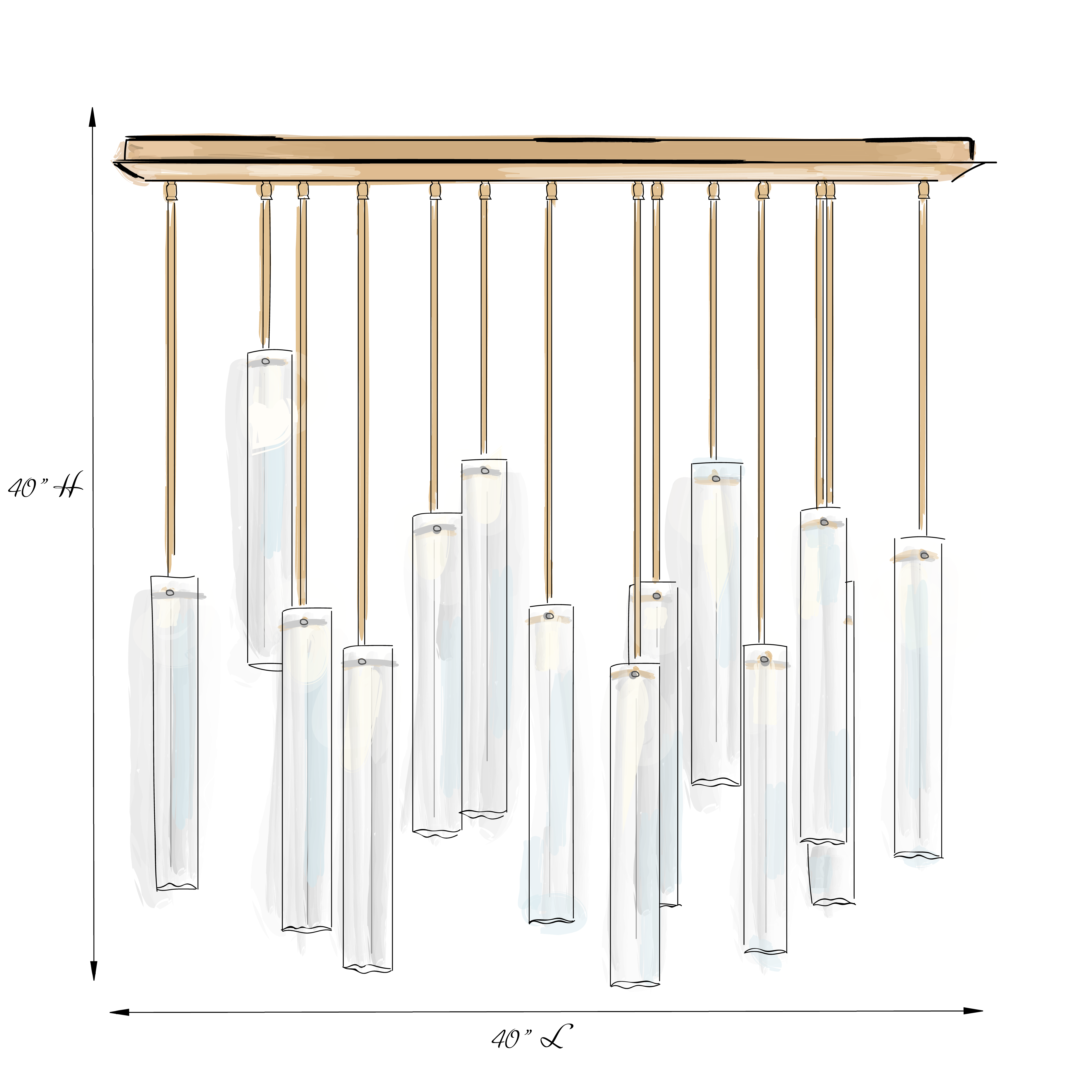 JC Multi Spot Glass Chandelier
