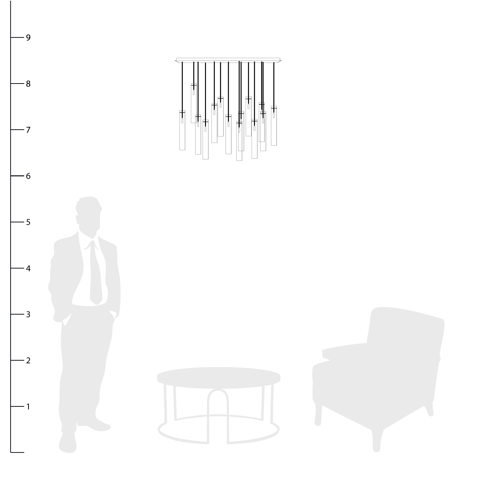 JC Multi Spot Glass Chandelier