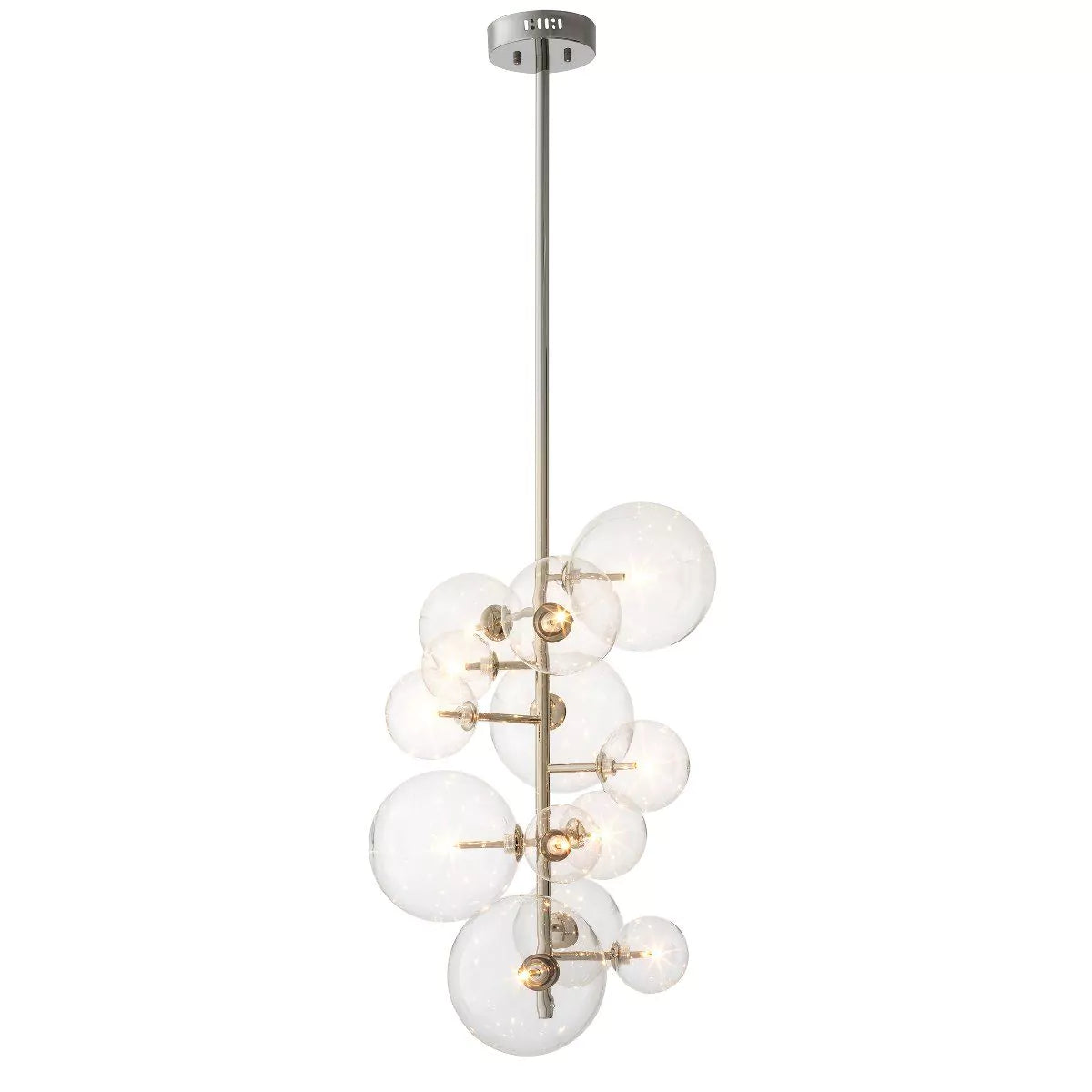 Glass Globe Modern Brass Chandelier Antique Brass/Nickel/Bronze/Clear Glass)