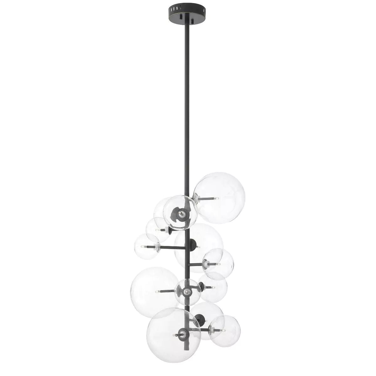 Glass Globe Modern Brass Chandelier Antique Brass/Nickel/Bronze/Clear Glass)
