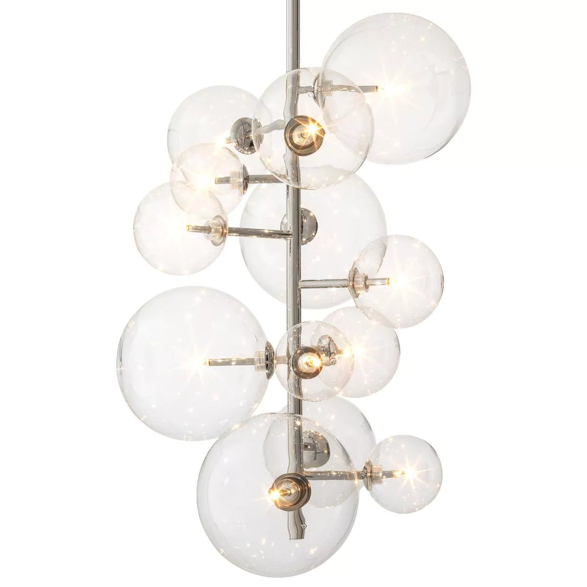 Glass Globe Modern Brass Chandelier Antique Brass/Nickel/Bronze/Clear Glass)