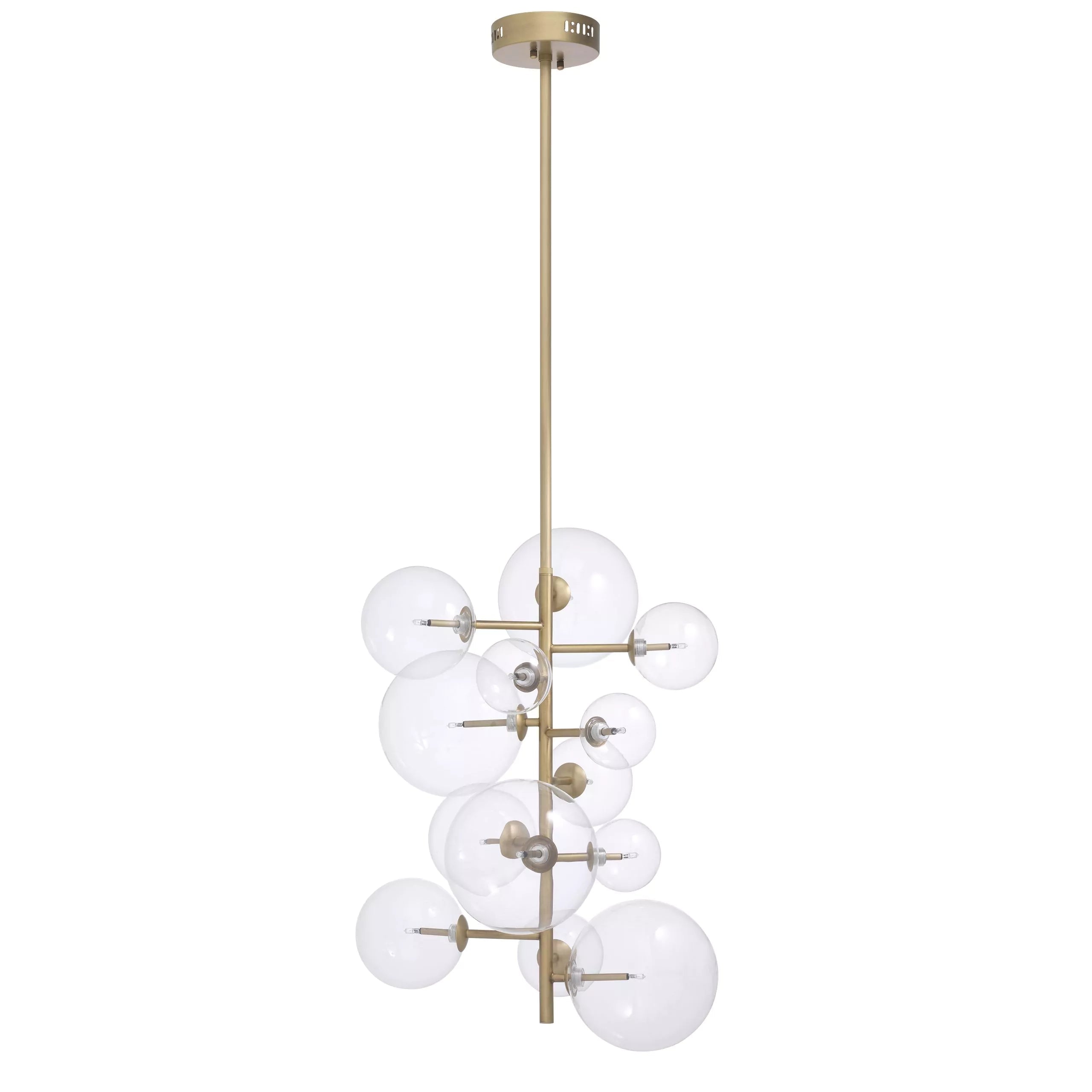 Glass Globe Modern Brass Chandelier Antique Brass/Nickel/Bronze/Clear Glass)