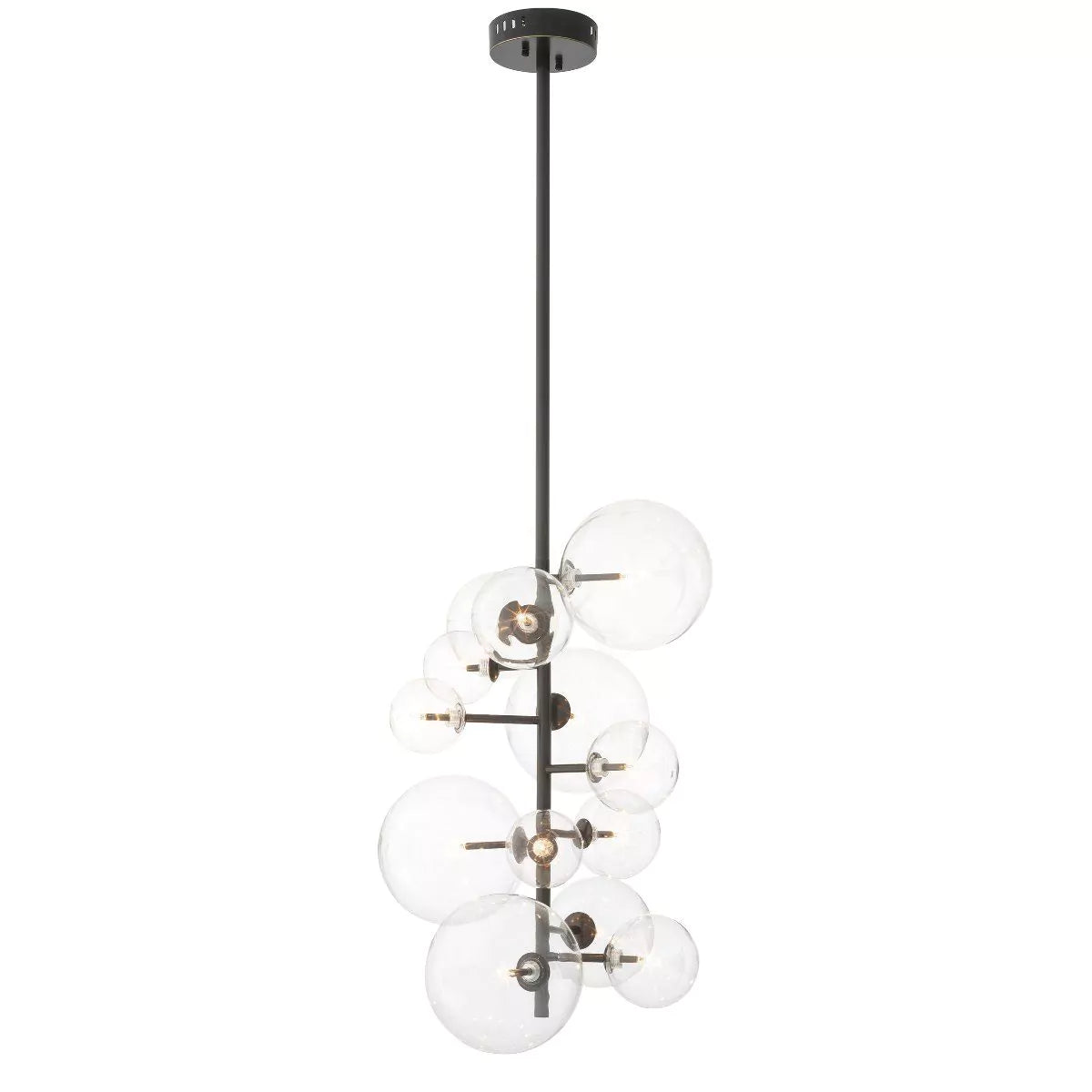 Glass Globe Modern Brass Chandelier Antique Brass/Nickel/Bronze/Clear Glass)