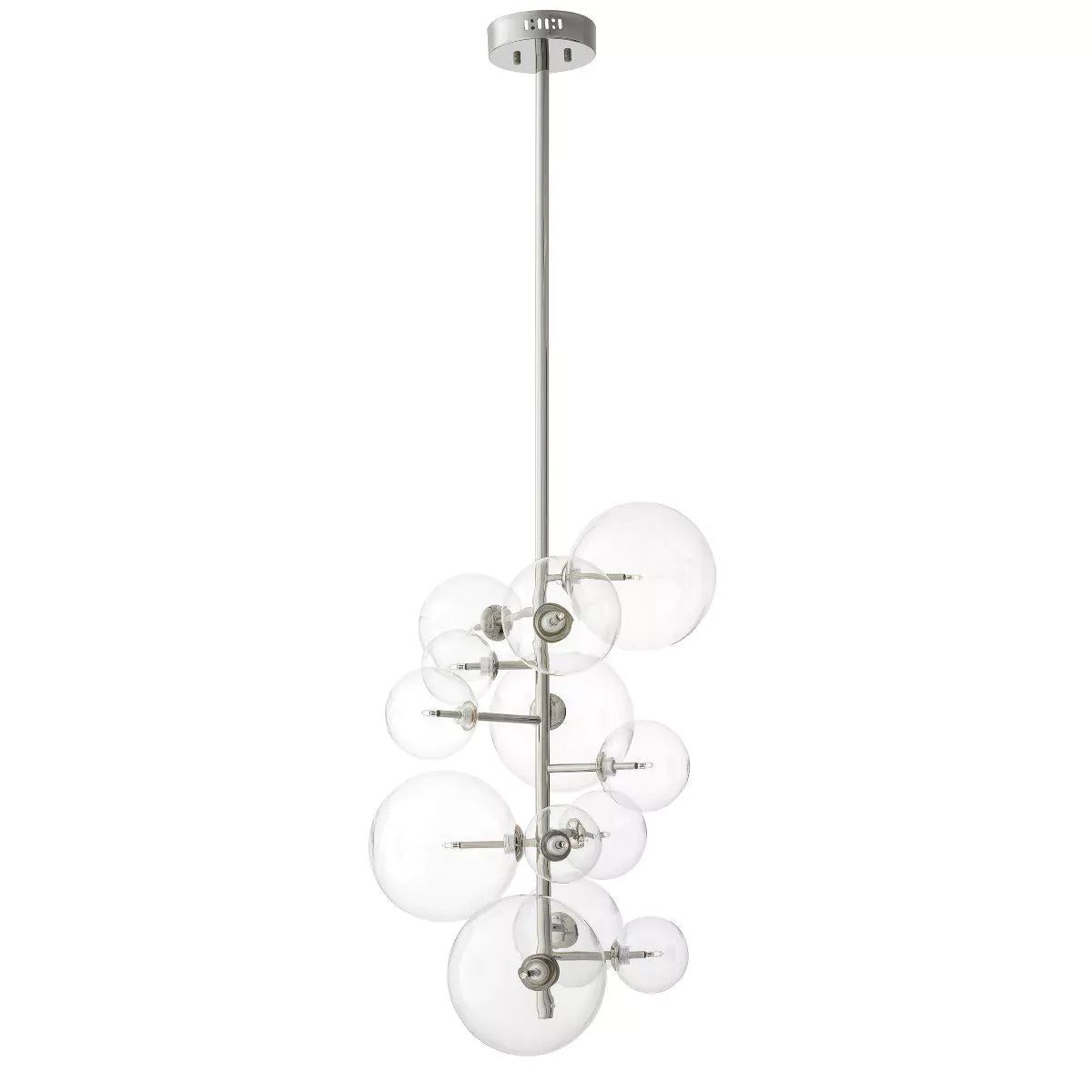 Glass Globe Modern Brass Chandelier Antique Brass/Nickel/Bronze/Clear Glass)