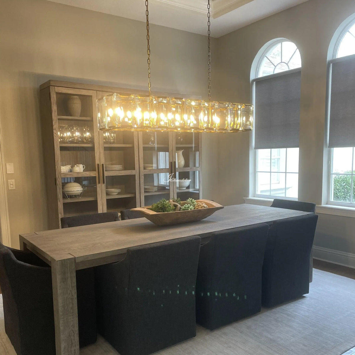Harlew Crystal Rectangular Chandelier 62"