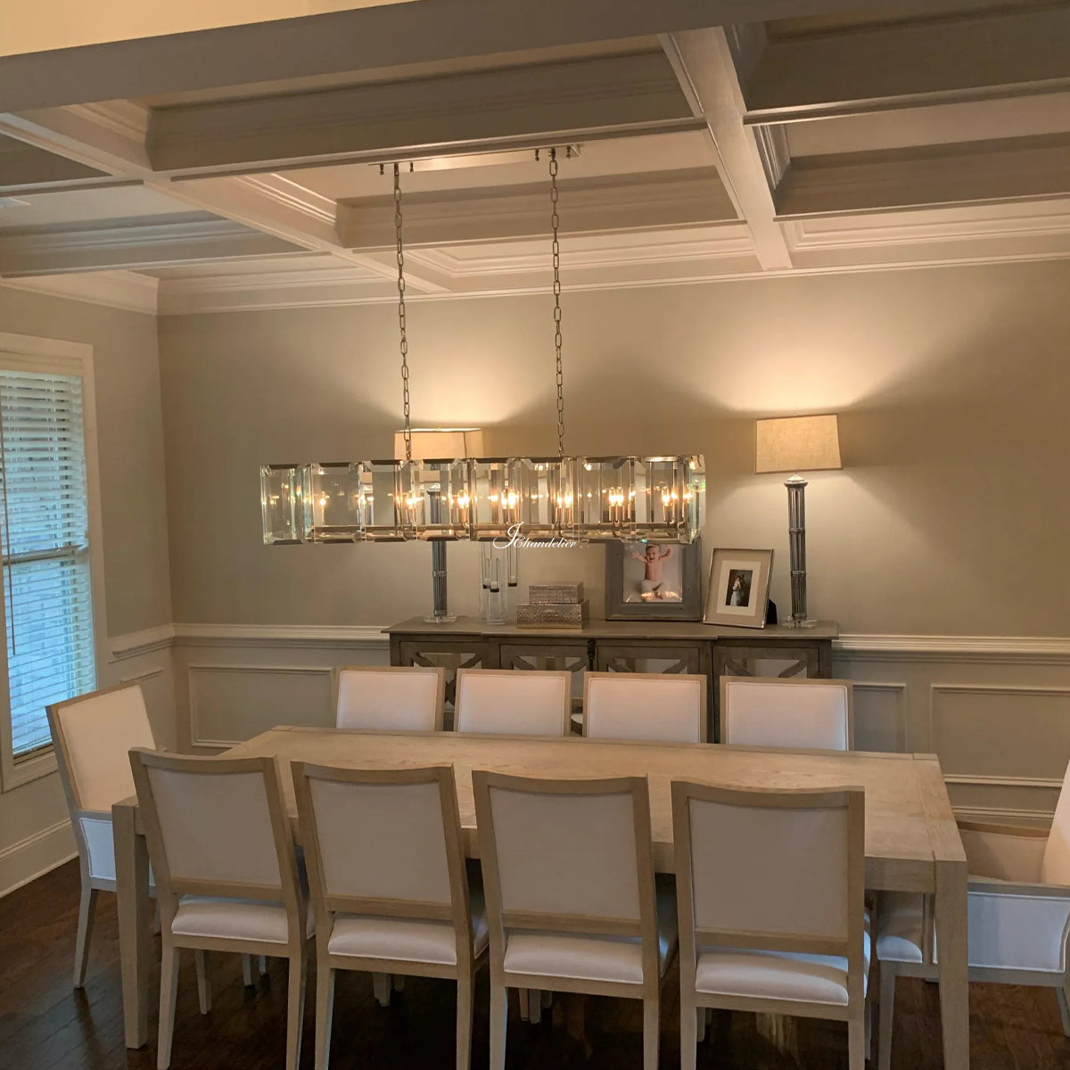 Harlew Crystal Rectangular Chandelier 62"