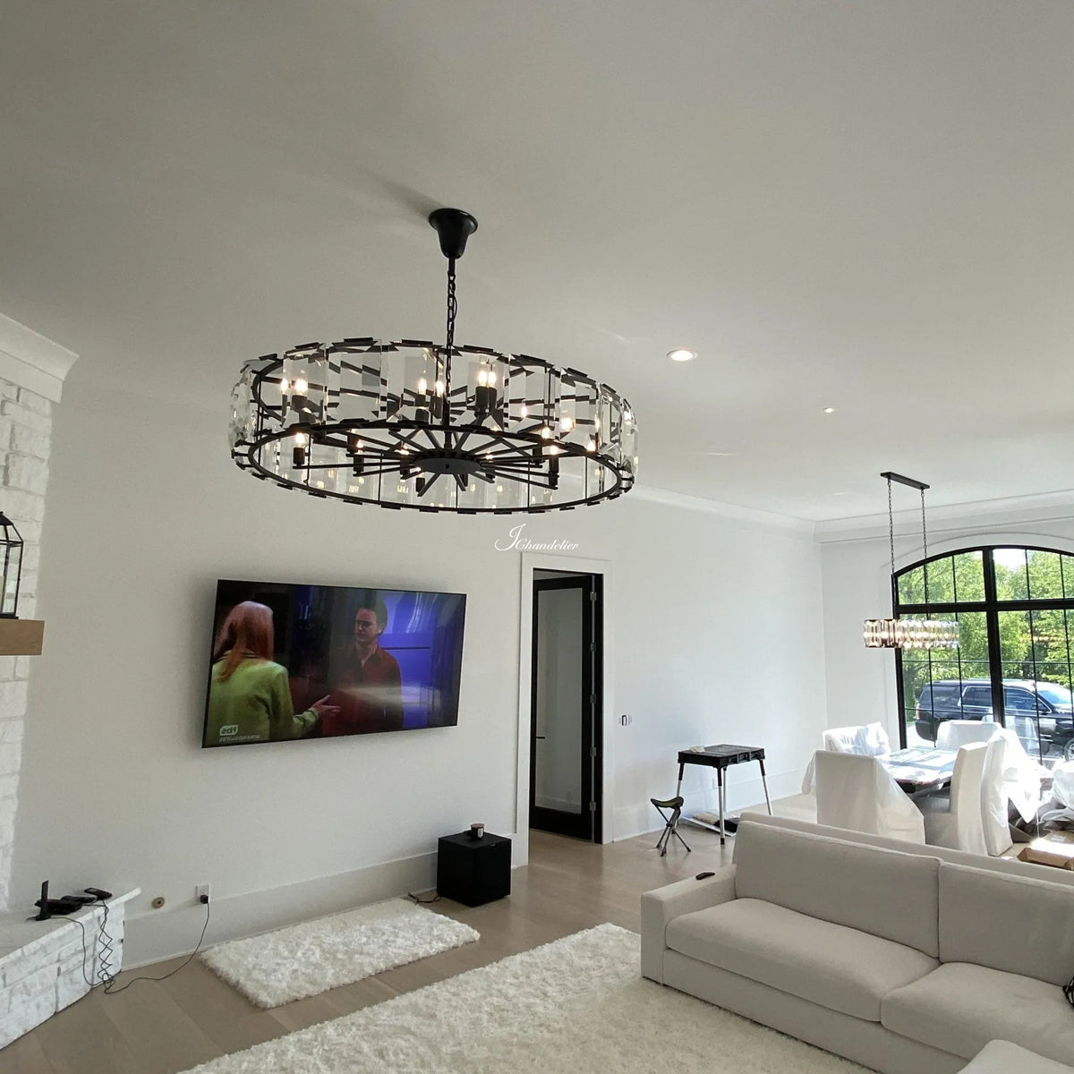 Harlew Crystal Round Chandelier 60"