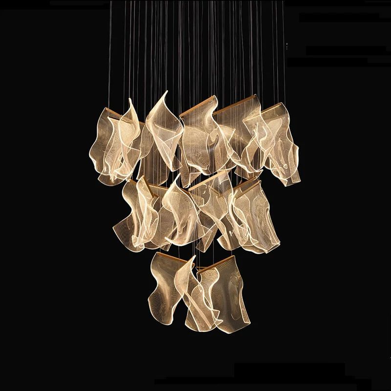 JC Flame Round Chandelier For Staircase