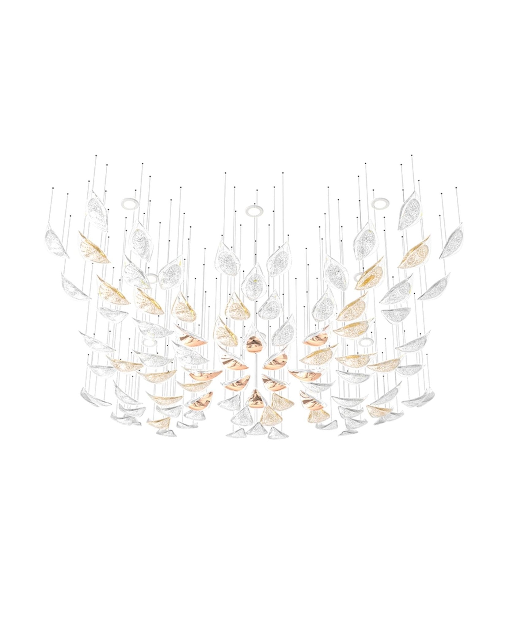 Floating Leaves Meteor Shower Crystal Spiral Chandelier