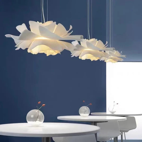 Single White Flower Ceiling Light