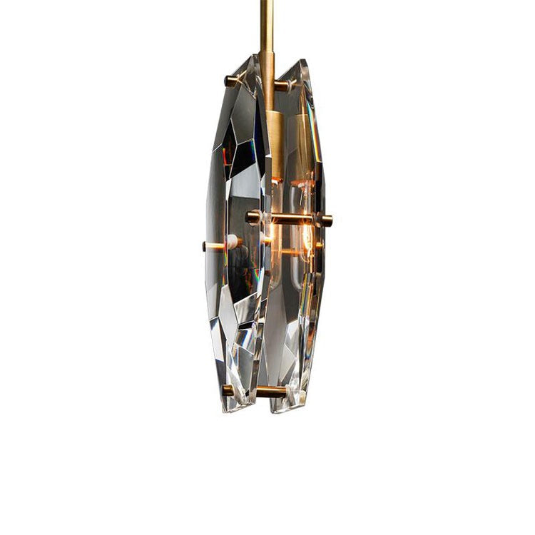 Corin Modern Faceted Smoke Crystal Pendant Light