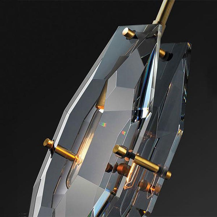 Corin Modern Faceted Smoke Crystal Pendant Light