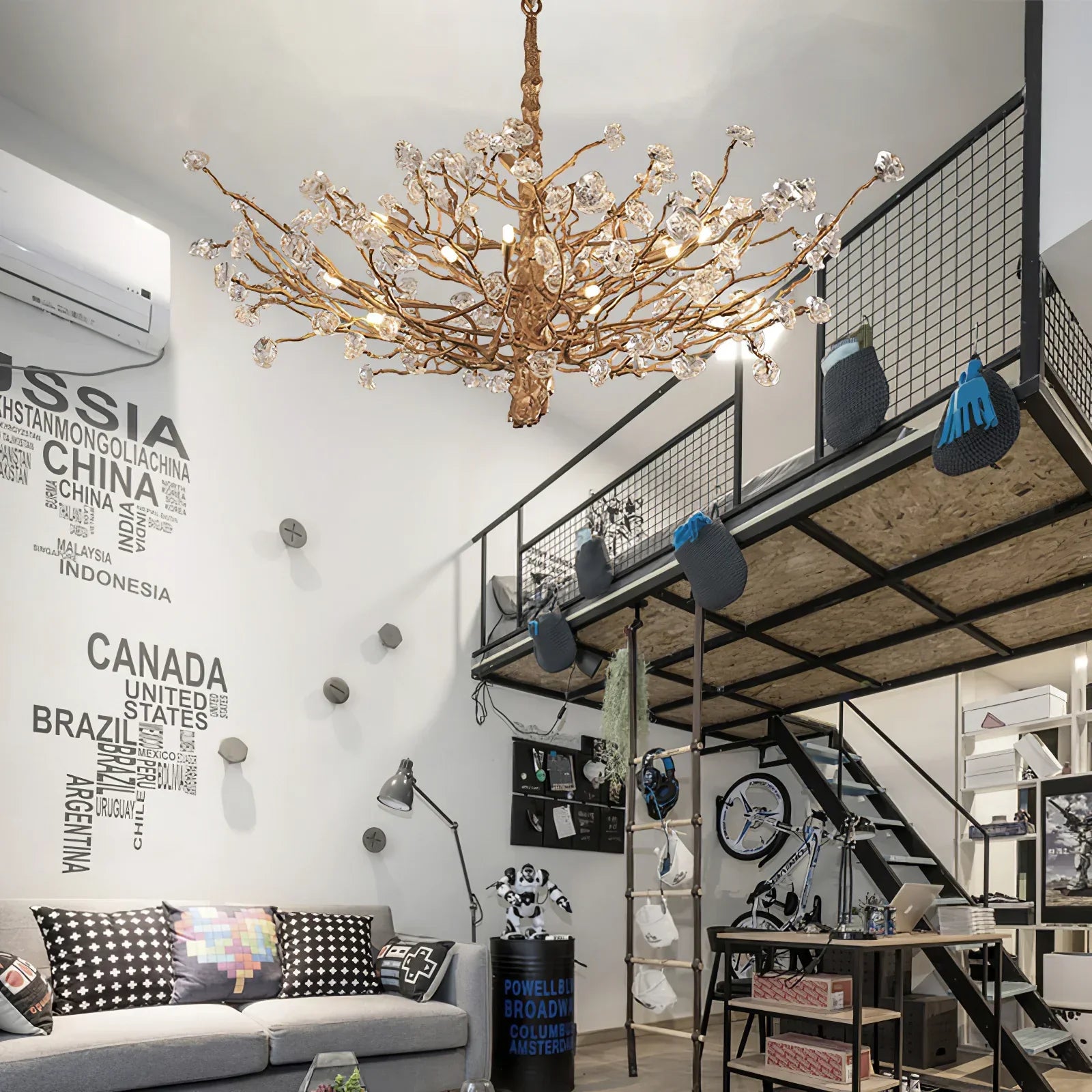 Gemstone Branch Chandelier with Artistic Design for Bedroom or Living Room
