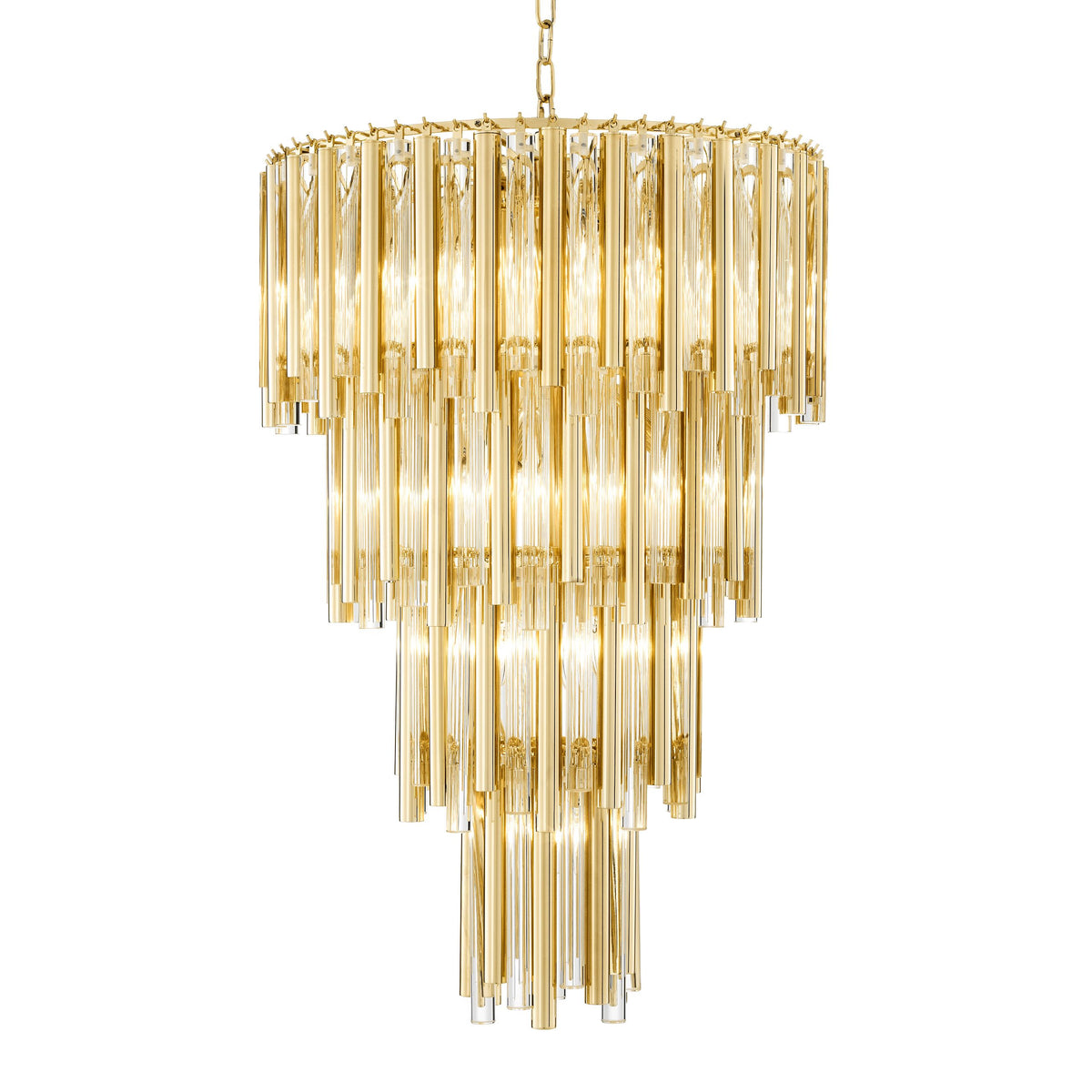 Gigi Modern Glass Chandelier S/L - Gold/Nickel