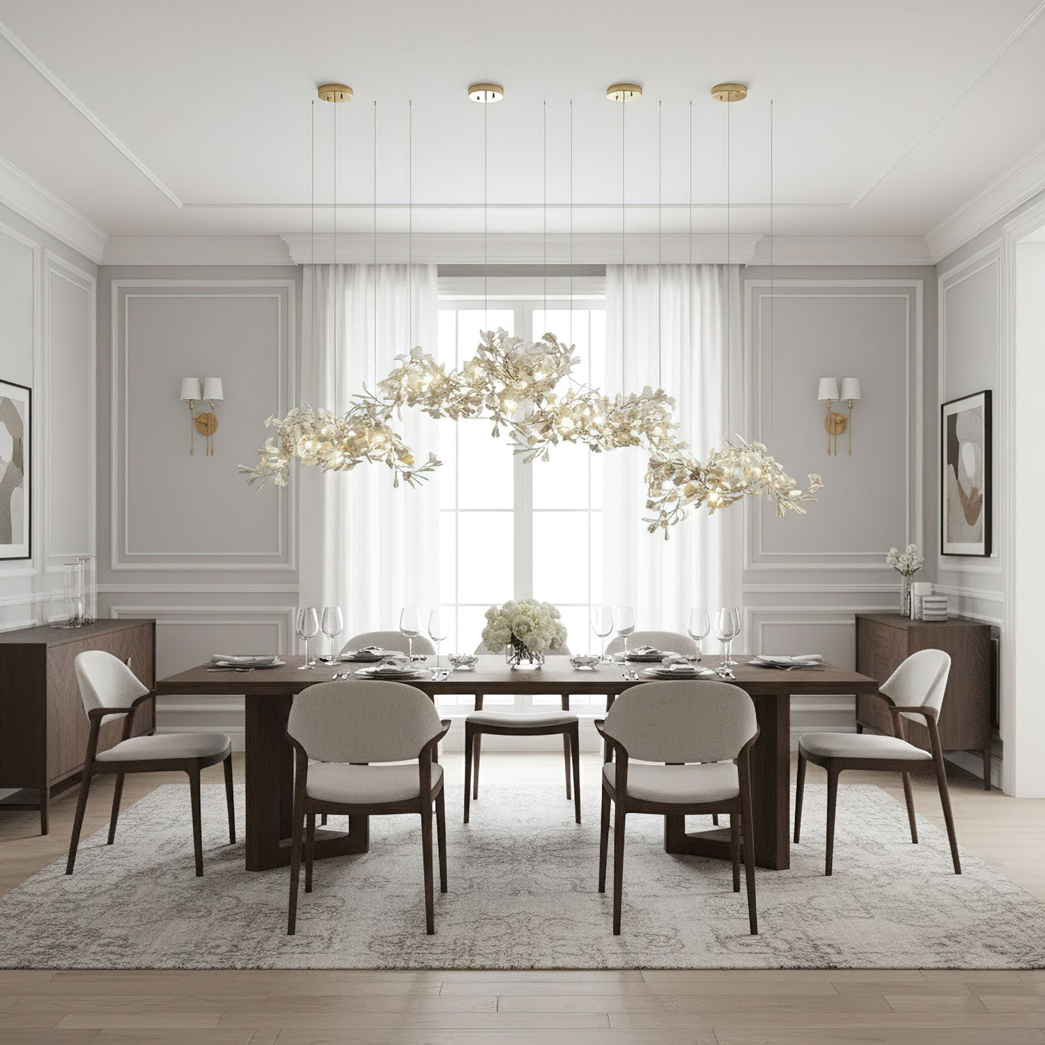 Gingko Ceramic Branch Chandelier C
