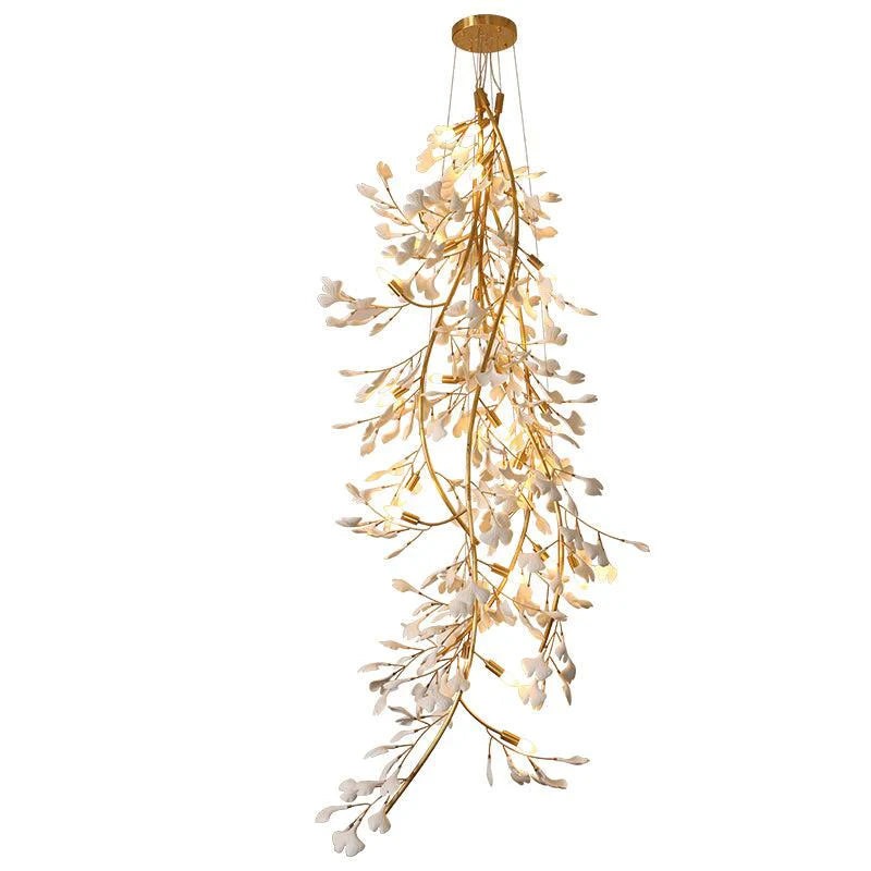 Ceramic Ginkgo Staircase  Long Branch Chandelier - jchandelier
