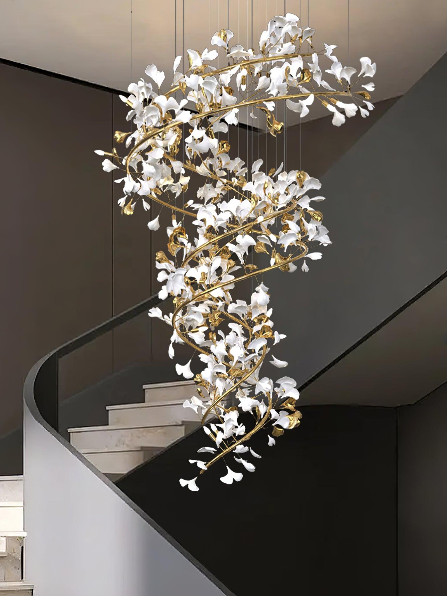 Gingko Ceramic Branch Chandelier Q