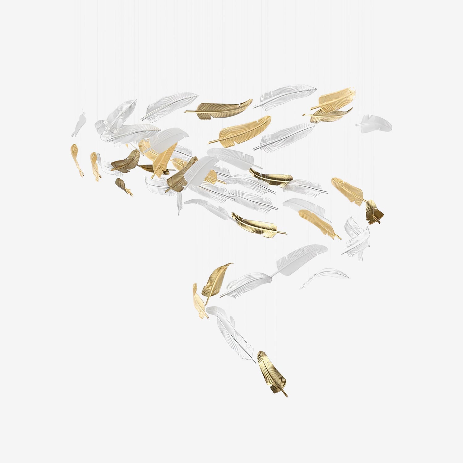 Galaxy Glass Feathers Flying Chandelier