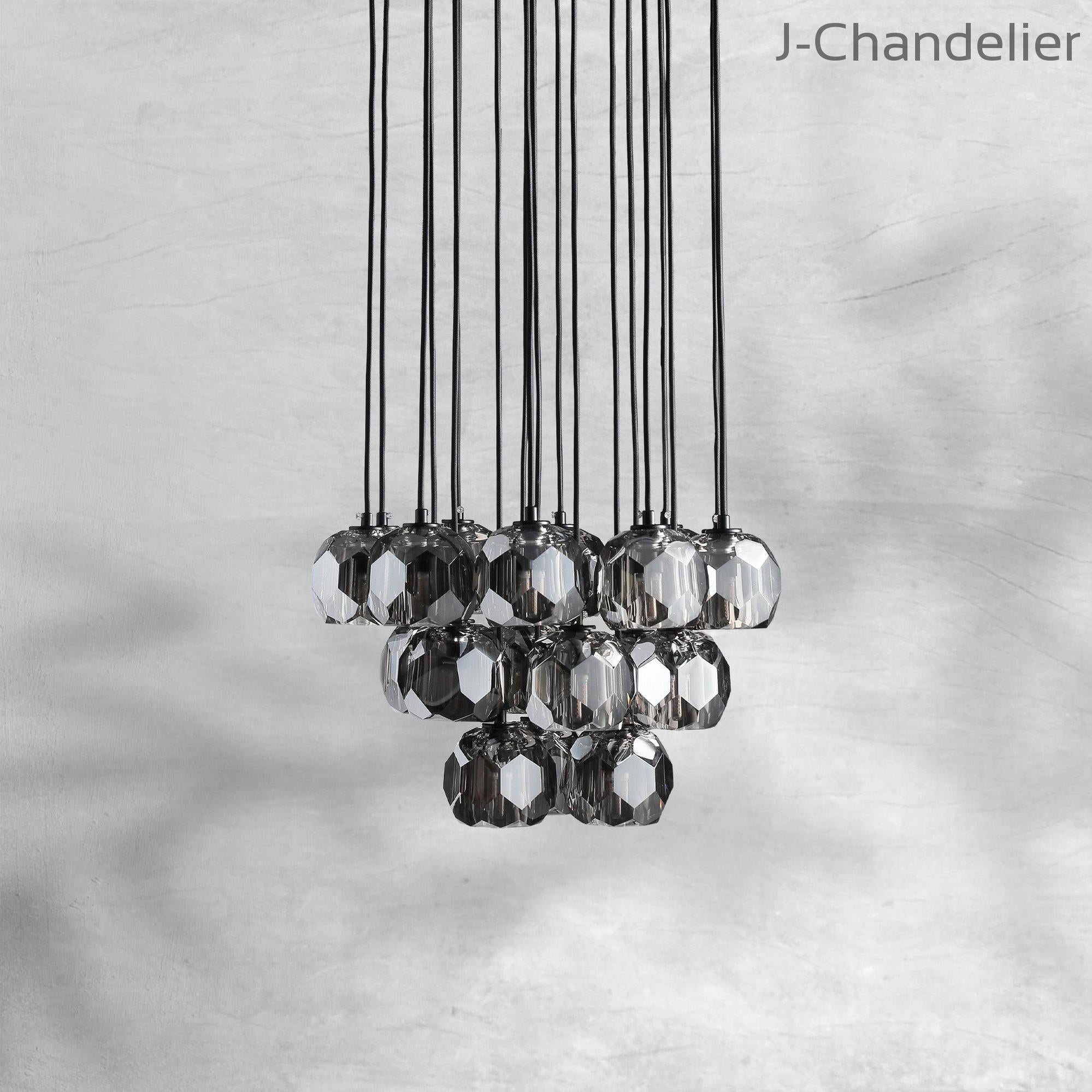 Bille De Crystal Cluster Round Chandelier 14"19"24"30"40"