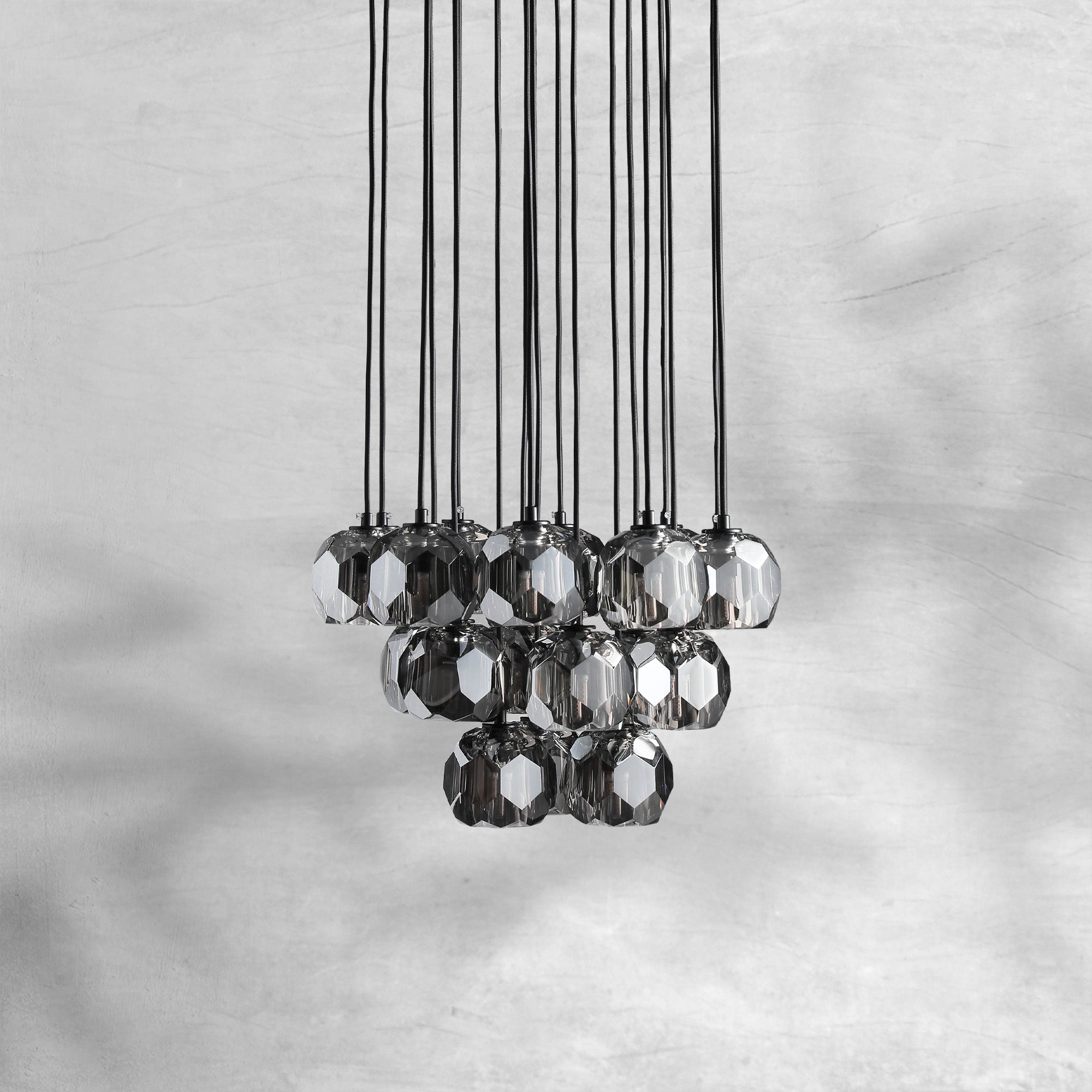 Bille De Crystal Cluster Round Chandelier 14"19"24"30"40"