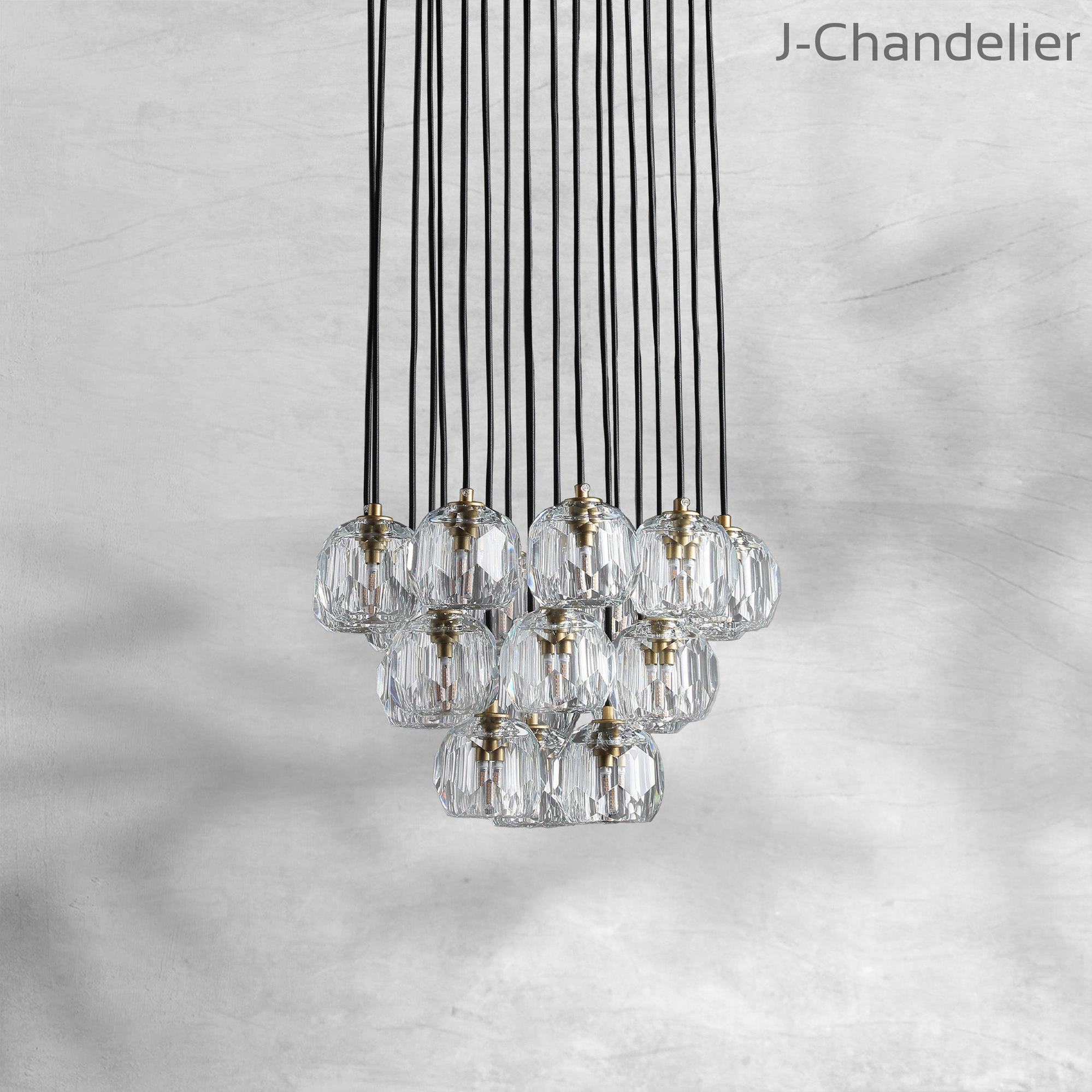 Bille De Crystal Cluster Round Chandelier 14"19"24"30"40"