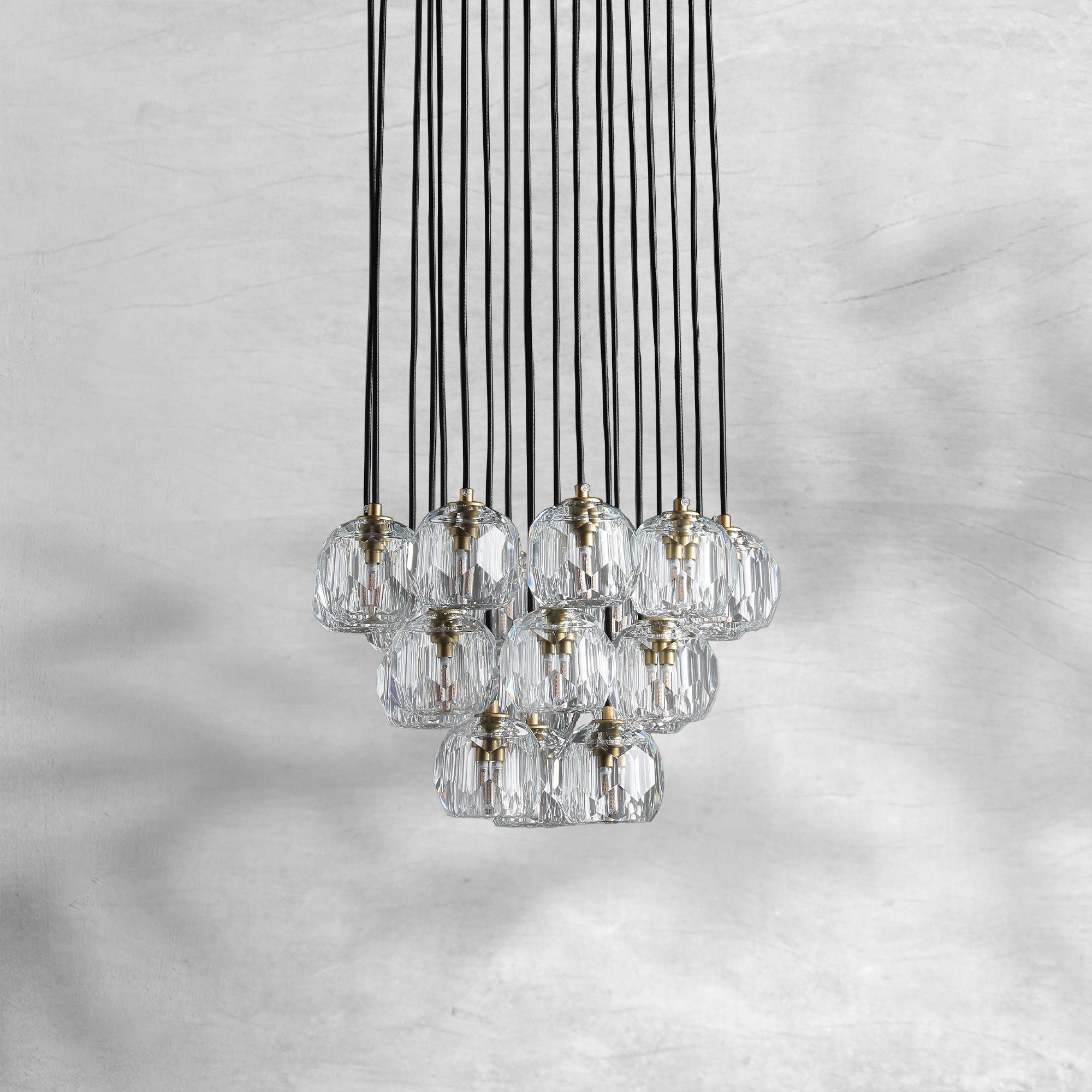 Bille De Crystal Cluster Round Chandelier 14"19"24"30"40"