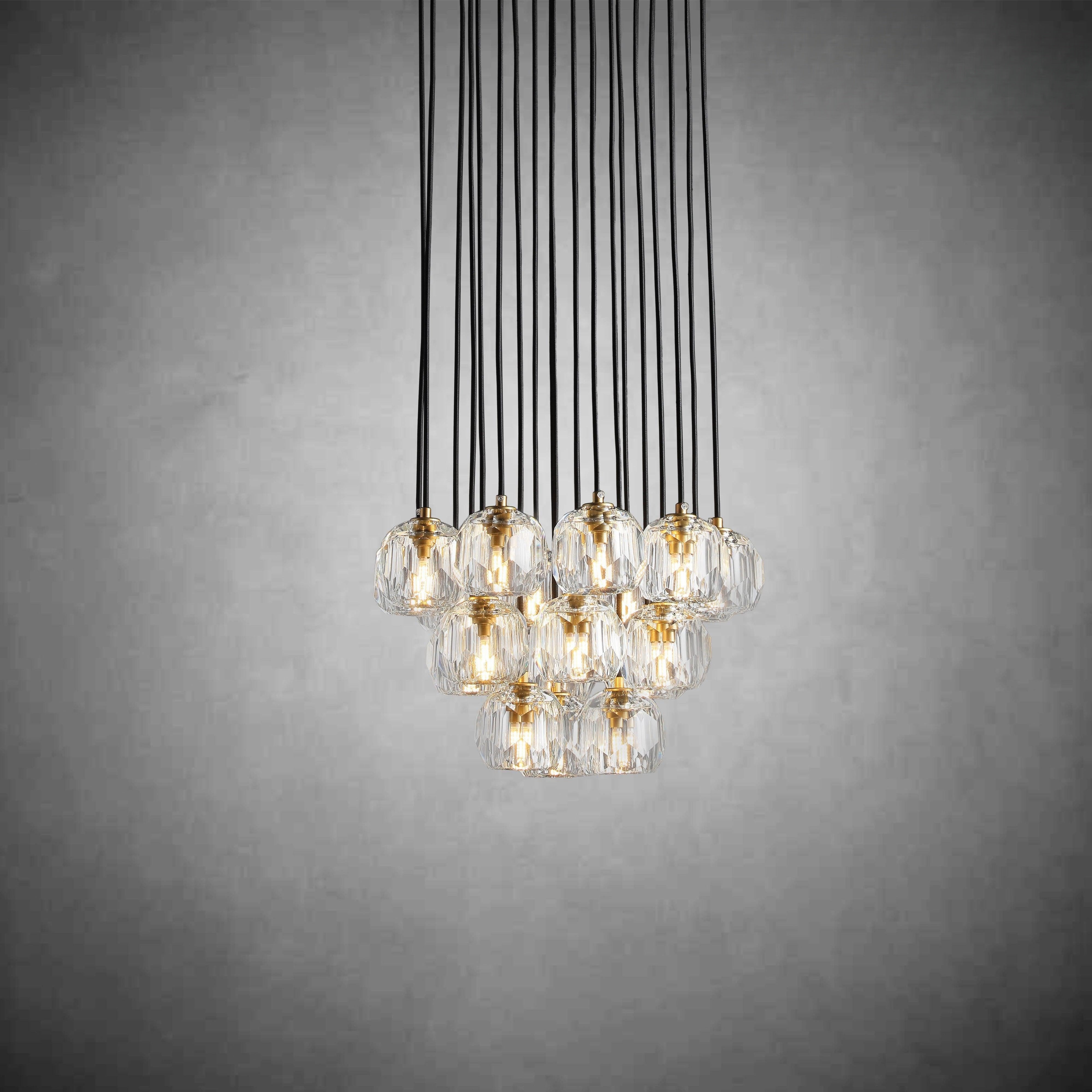Bille De Crystal Cluster Round Chandelier 14"19"24"30"40"
