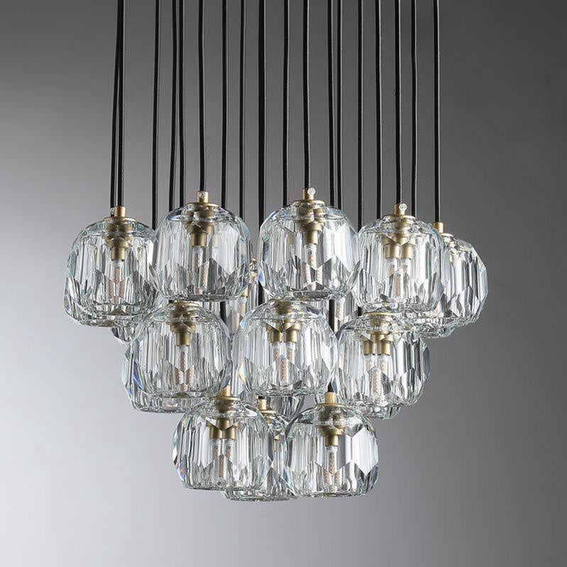 Bille De Crystal Cluster Round Chandelier 14"19"24"30"40"