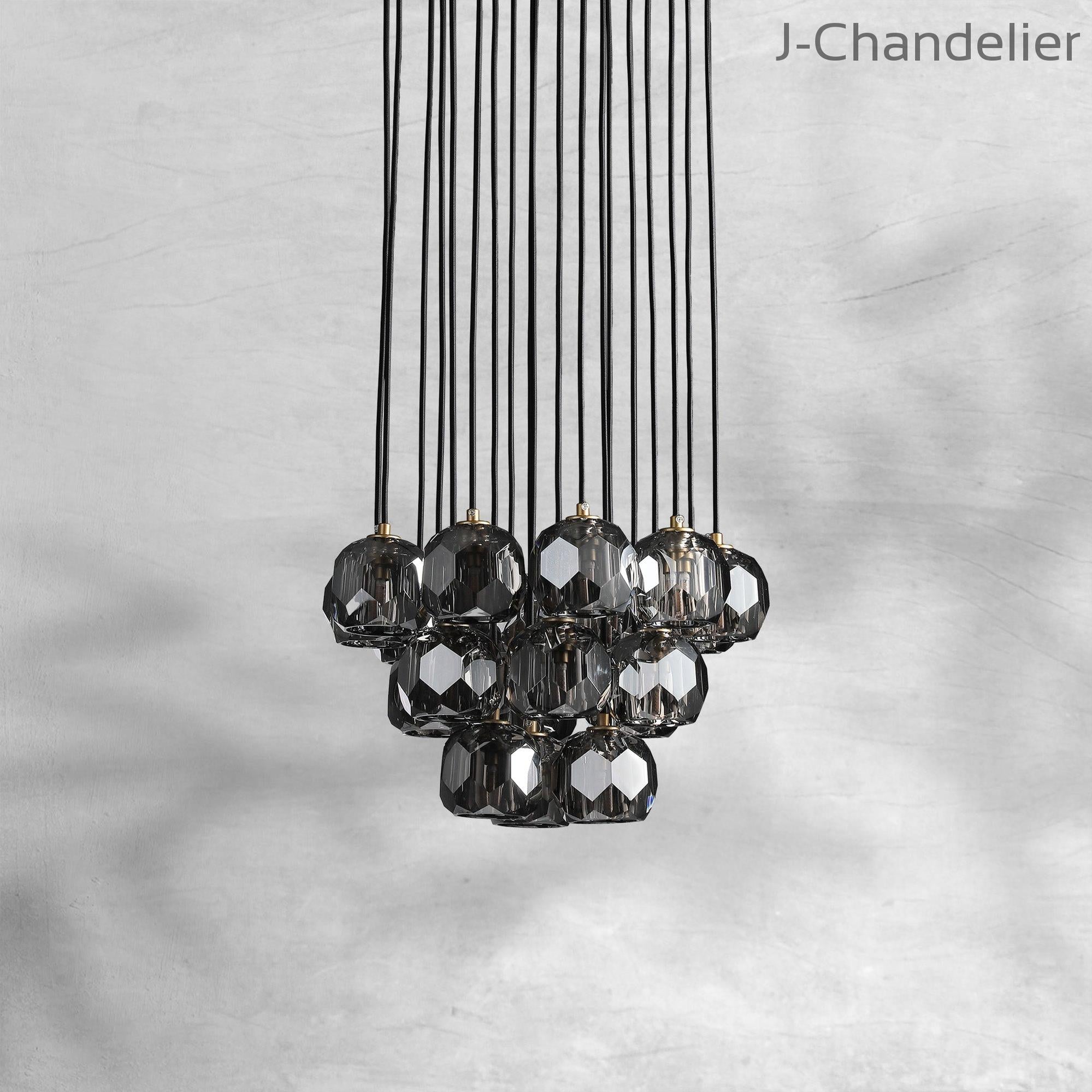 Bille De Crystal Cluster Round Chandelier 14"19"24"30"40"