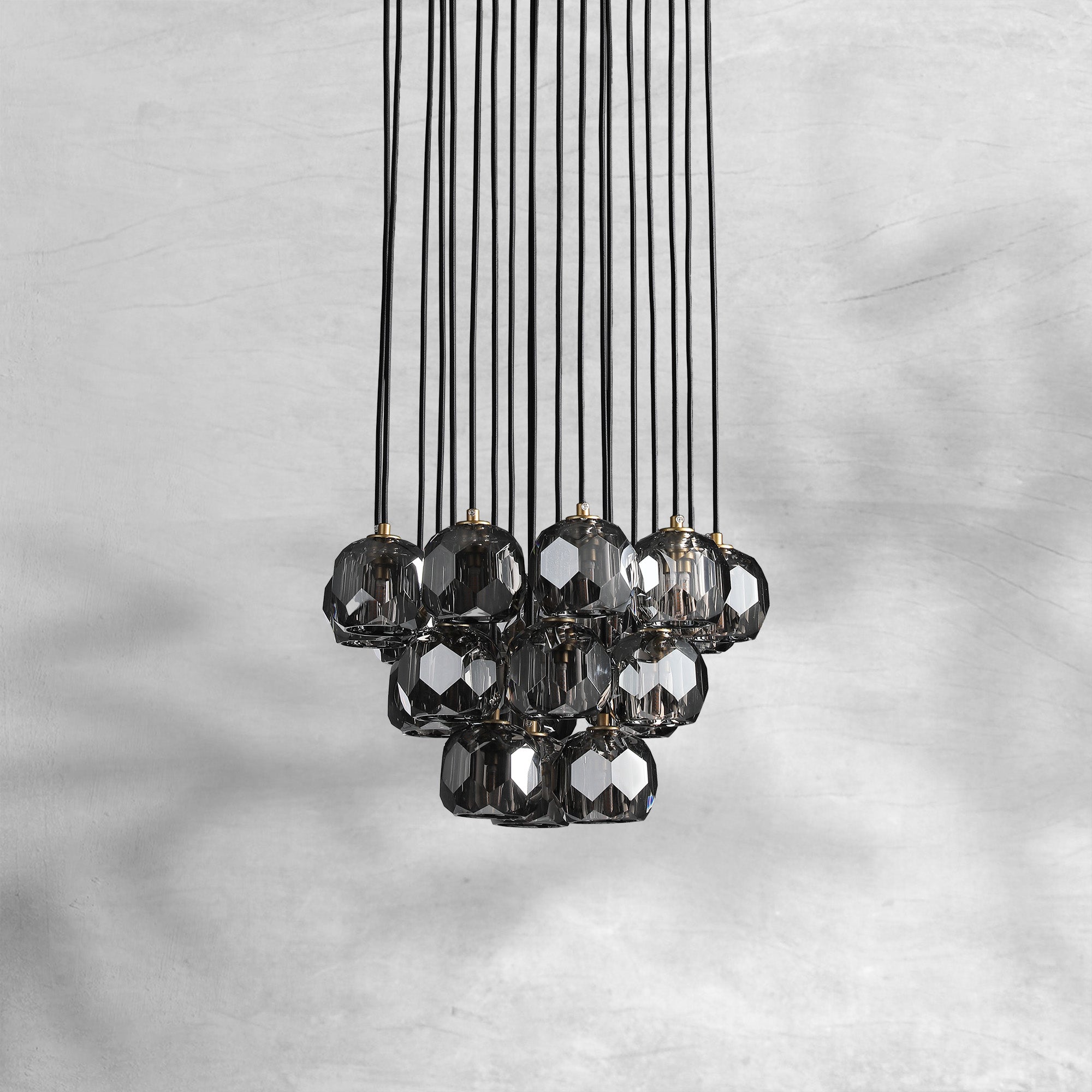 Bille De Crystal Cluster Round Chandelier 14"19"24"30"40"