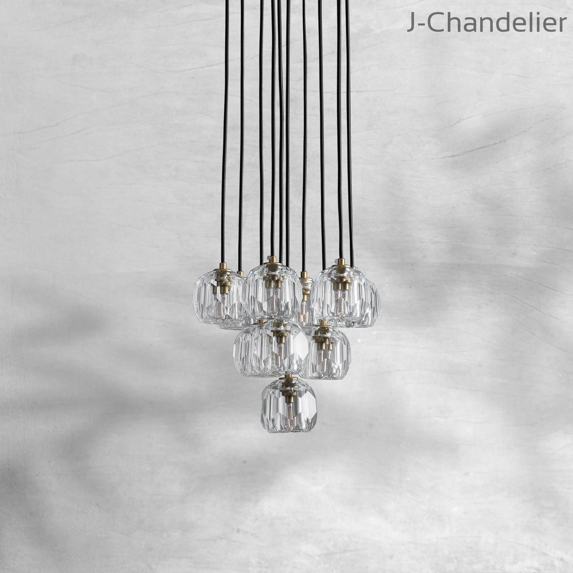 Bille De Crystal Cluster Round Chandelier 14"19"24"30"40"