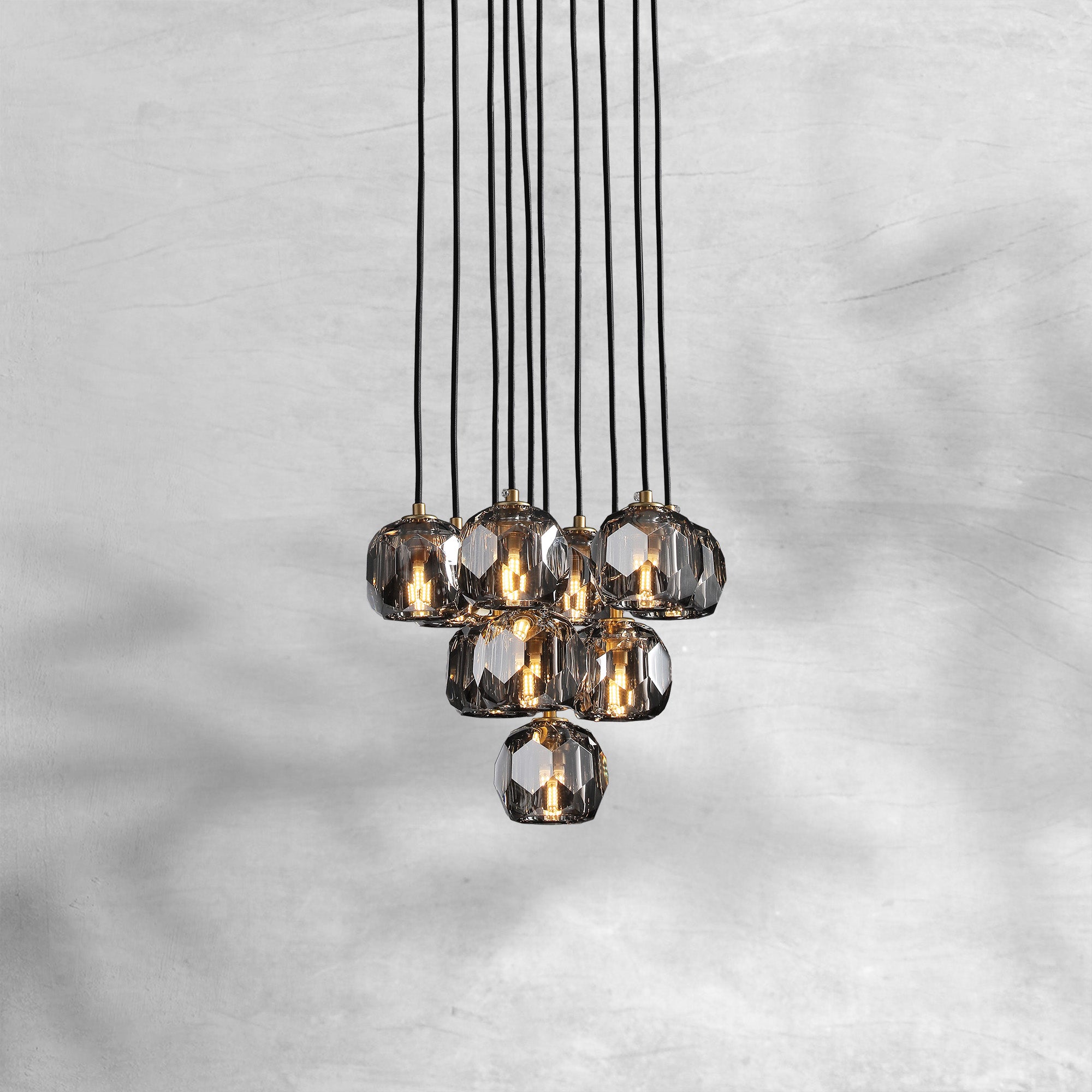 Bille De Crystal Cluster Round Chandelier 14"19"24"30"40"