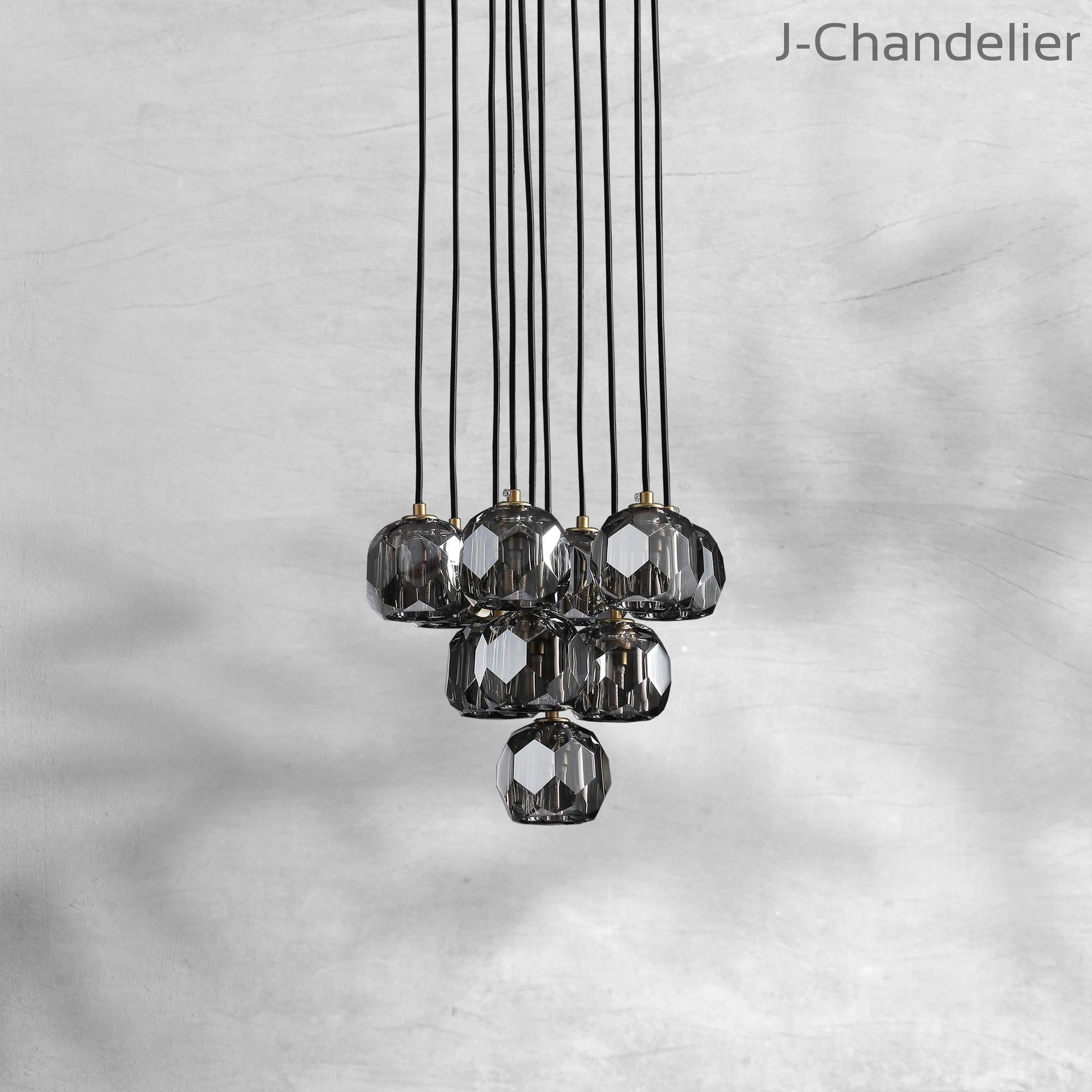 Bille De Crystal Cluster Round Chandelier 14"19"24"30"40"