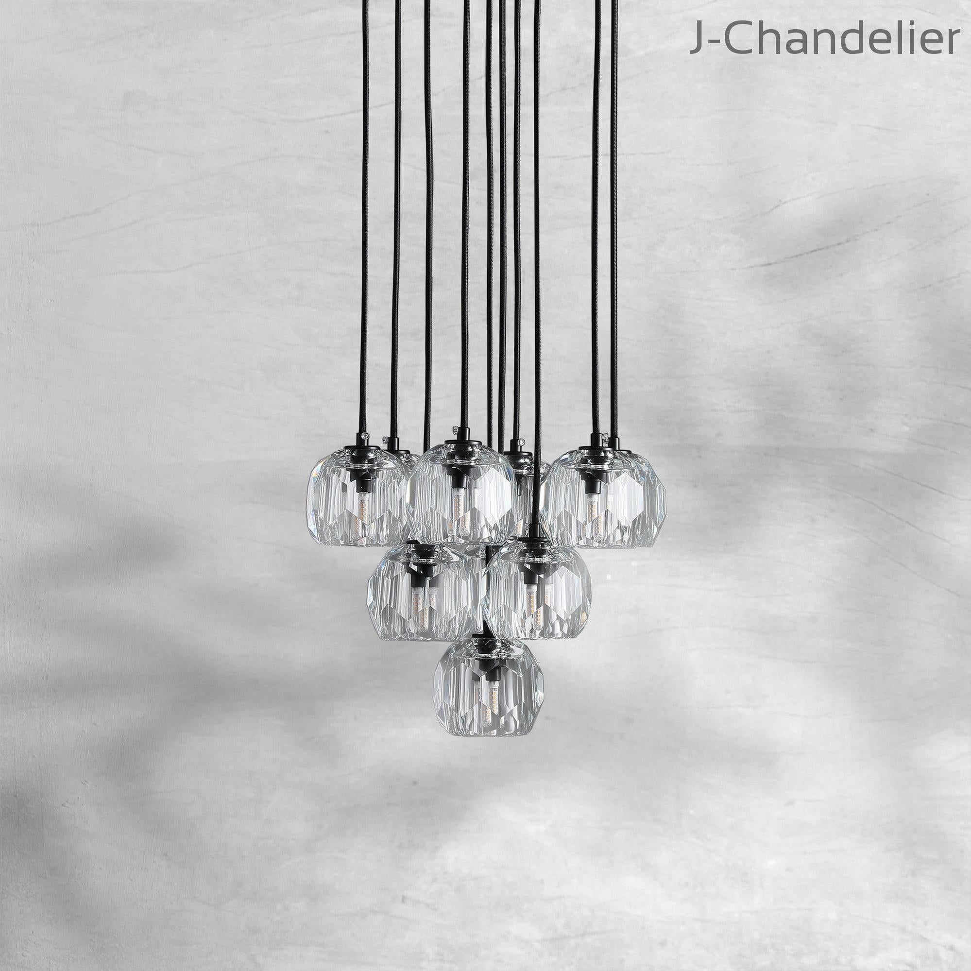 Bille De Crystal Cluster Round Chandelier 14"19"24"30"40"