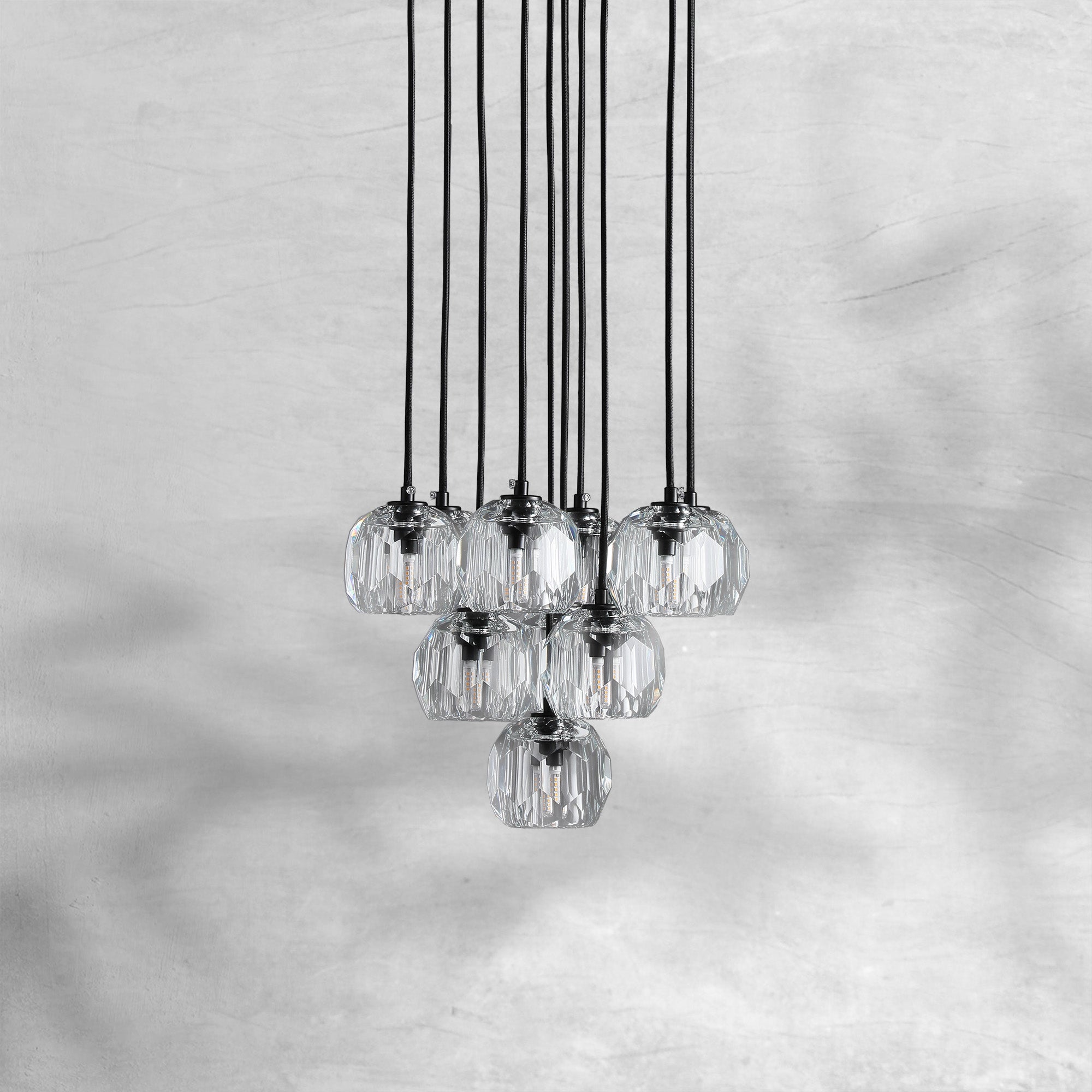 Bille De Crystal Cluster Round Chandelier 14"19"24"30"40"